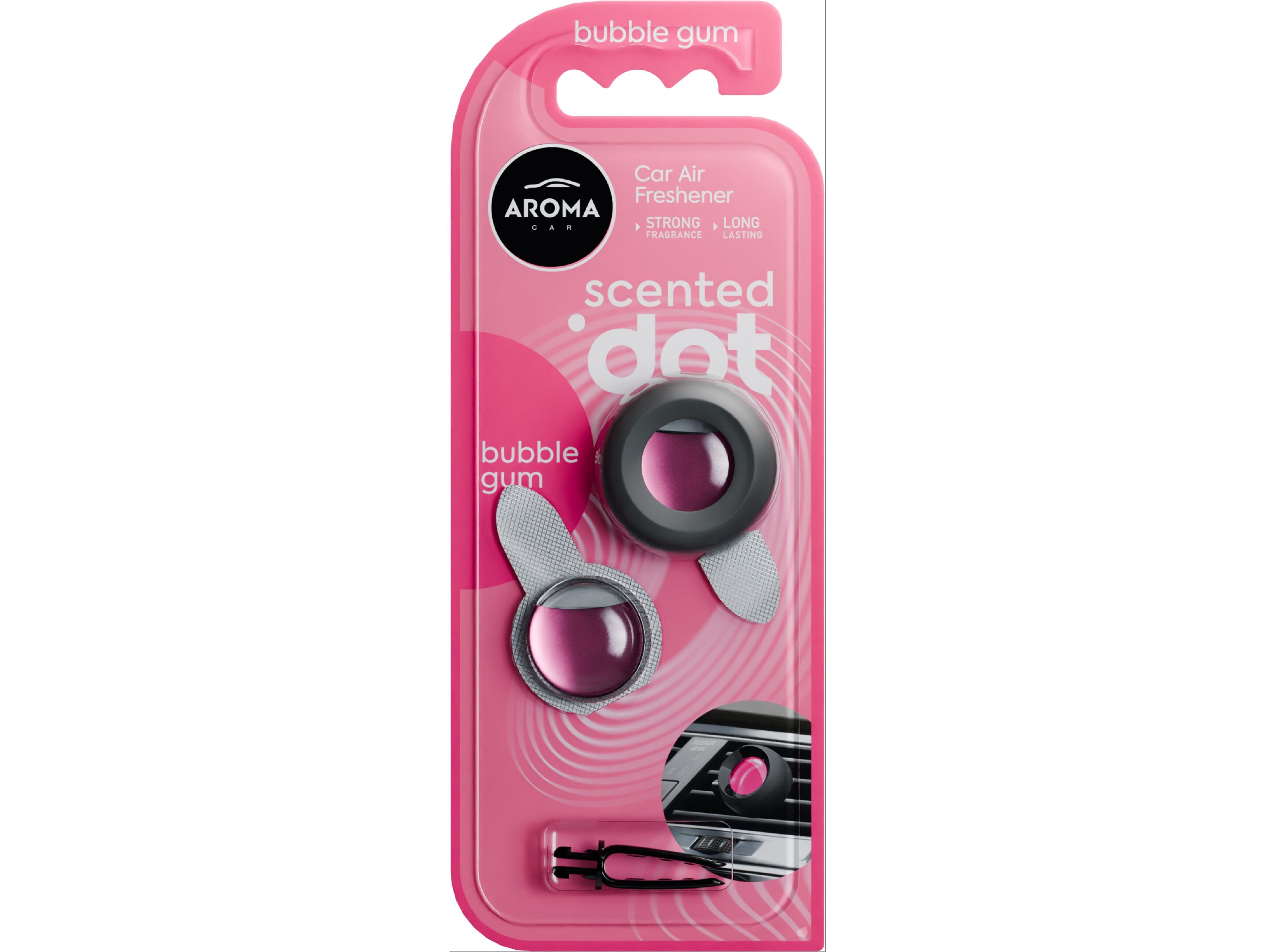AMBIENTADOR AUTO AROMA CAR DOT+REFILL BUBLE GUM image number 1
