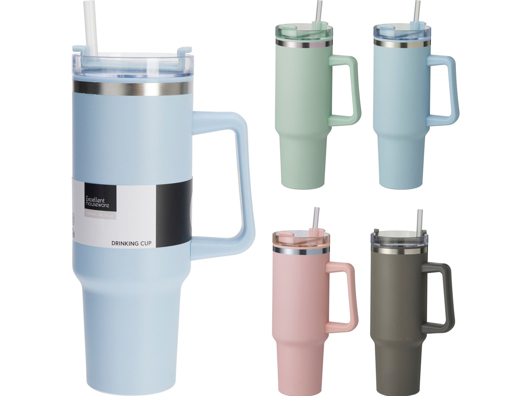 COPO COM PALHINHA 1200ML CORES SORTIDAS image number 1