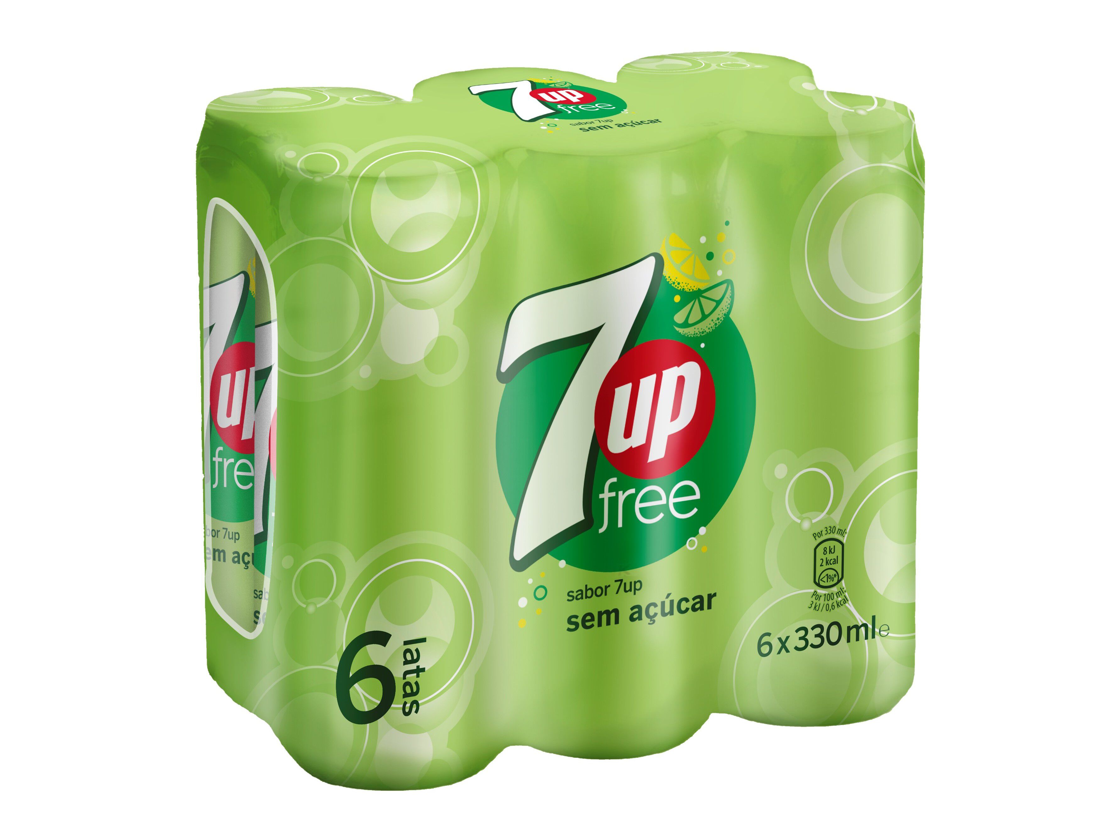 REFRIGERANTE COM G&Aacute;S 7UP FREE 6X0.33L image number 0