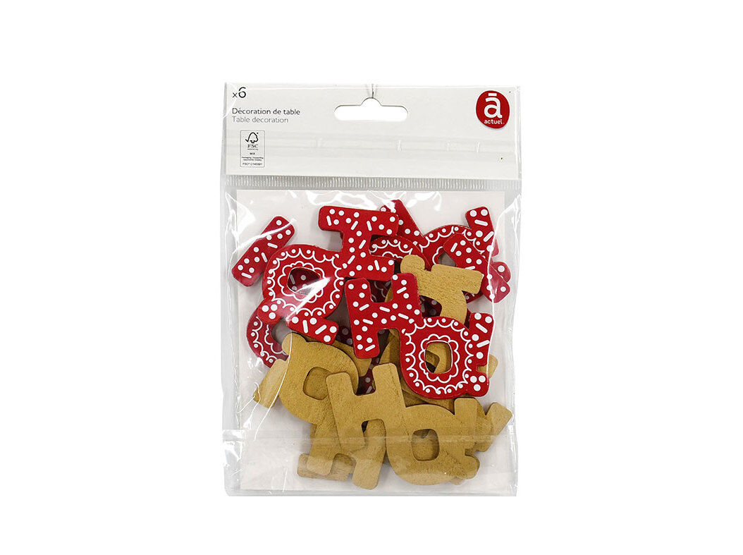 CONJUNTO DE 12 "HOHO" MDF ACTUEL VERMELHO / DOURADO 12X2.5X14CM image number 0