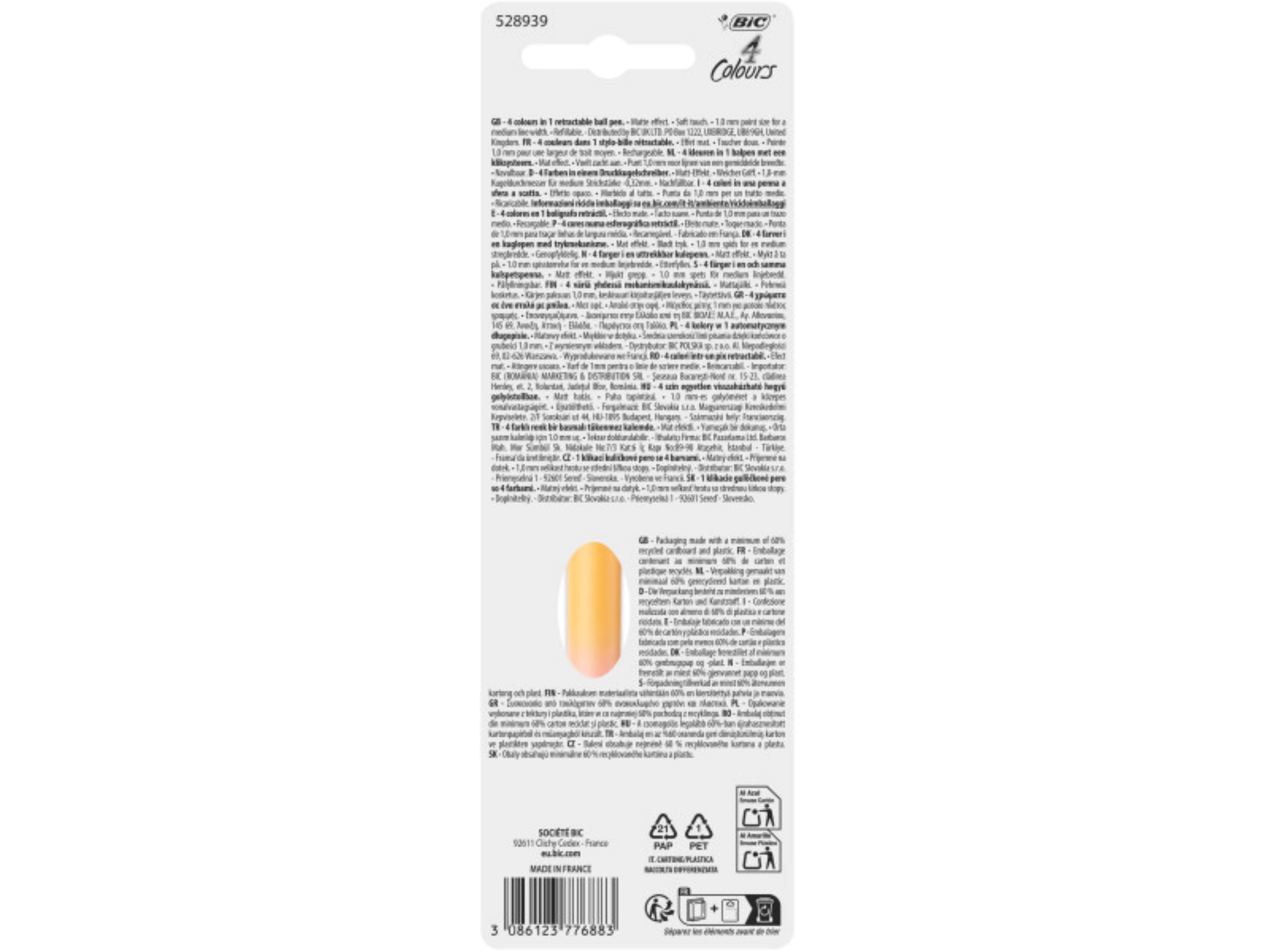 ESFEROGR&Aacute;FICA RETR&Aacute;TIL BIC PASTEL GRADIENT 4 CORES image number 1