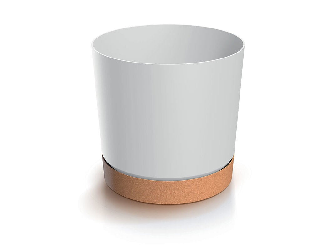 VASO COM PRATO GARDENSTAR PL&Aacute;STICO RECICLADO BRANCO &Oslash;13CM image number 0