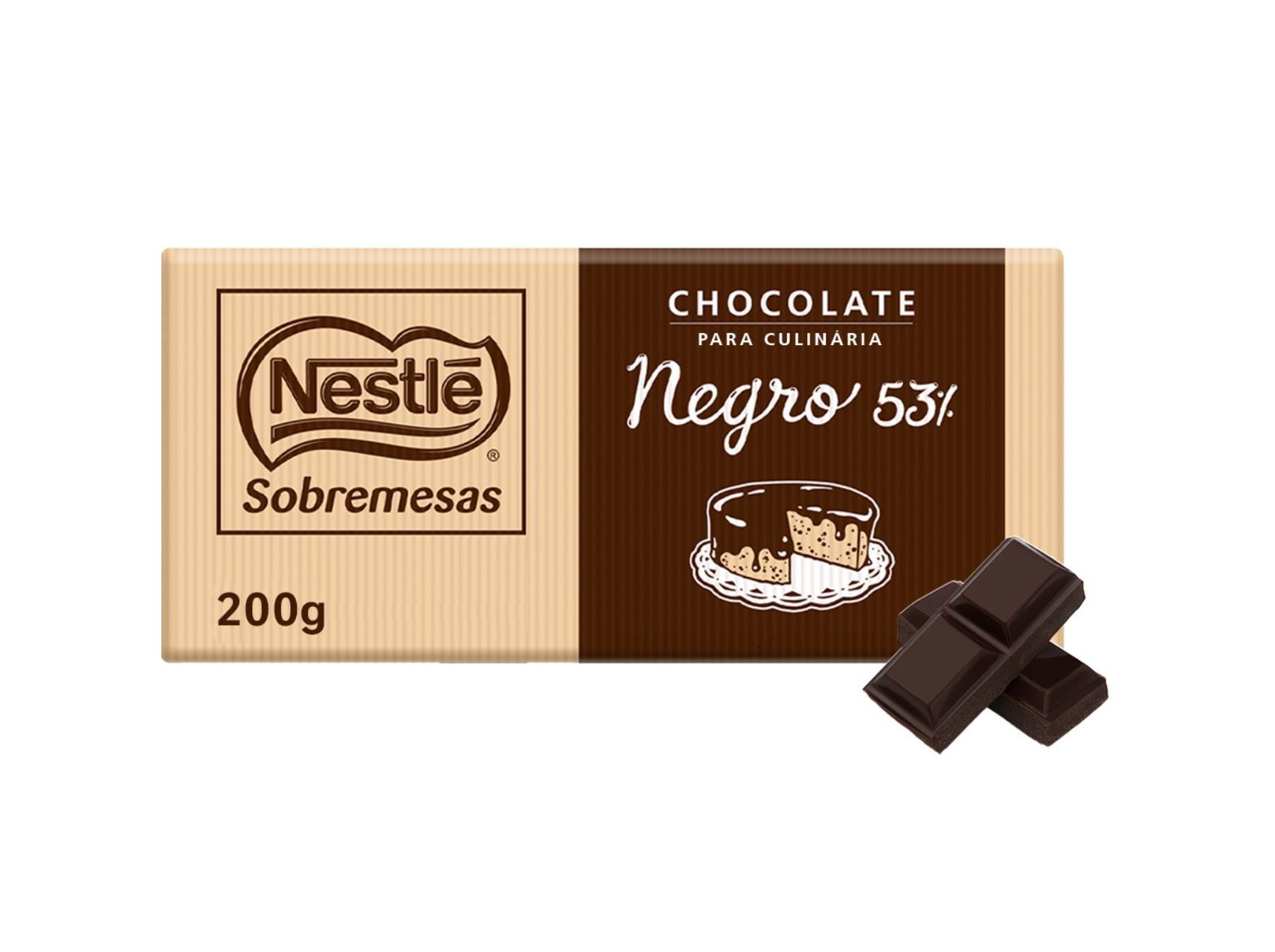 TABLETE NESTL&Eacute; SOBREMESAS CHOCOLATE CULIN&Aacute;RIA 53% CACAU 200G image number 0