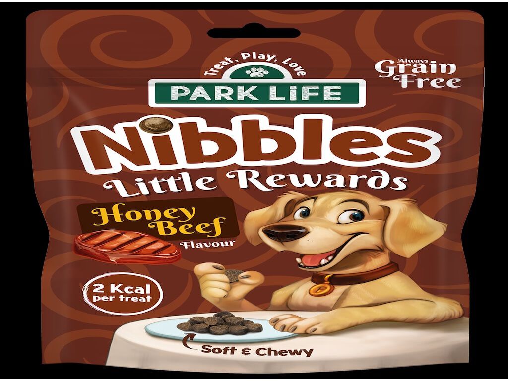 SNACKS PARA C&Atilde;O PARKLIFE NIBBLES VACA E MEL 100G image number 1