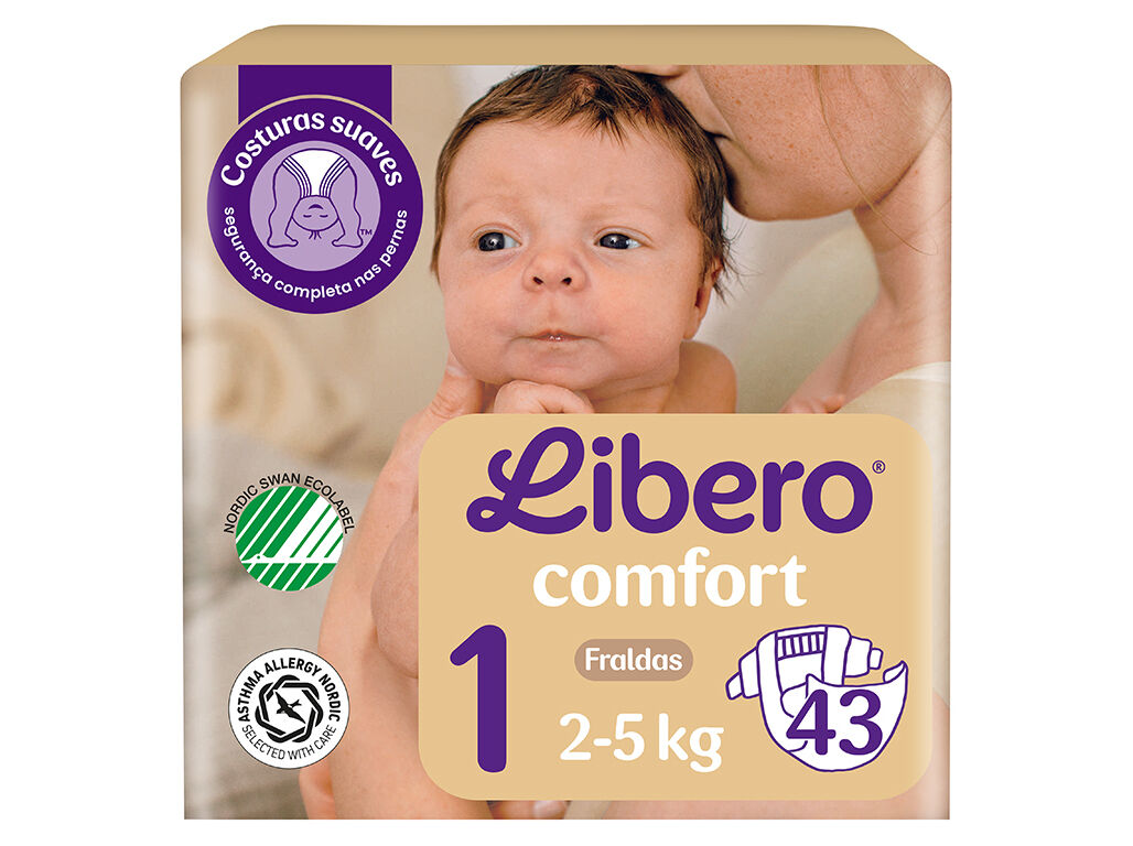 FRALDAS LIBERO COMFORT T1 2-5KG 43 UN