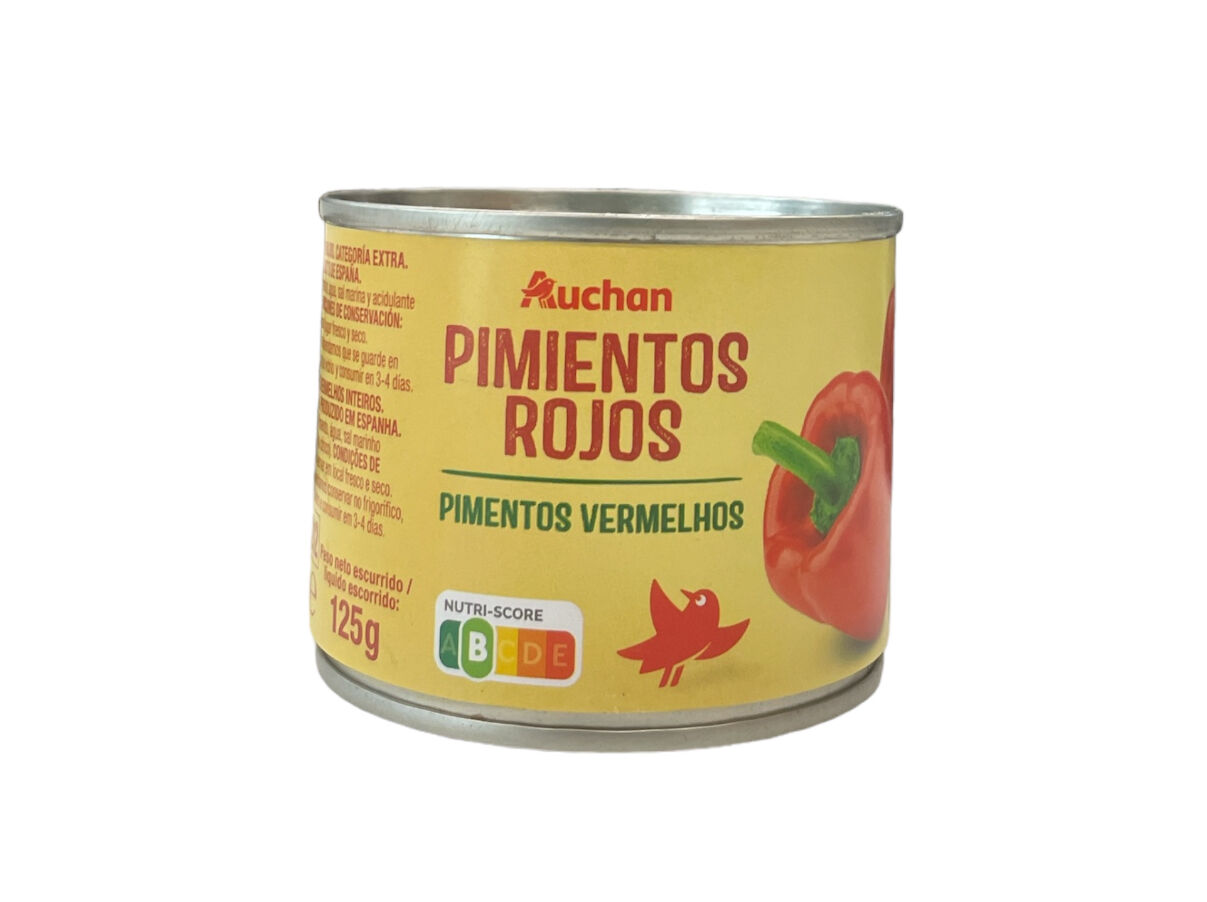 PIMENTOS VERMELHOS AUCHAN INTEIROS 185(125)G image number 0