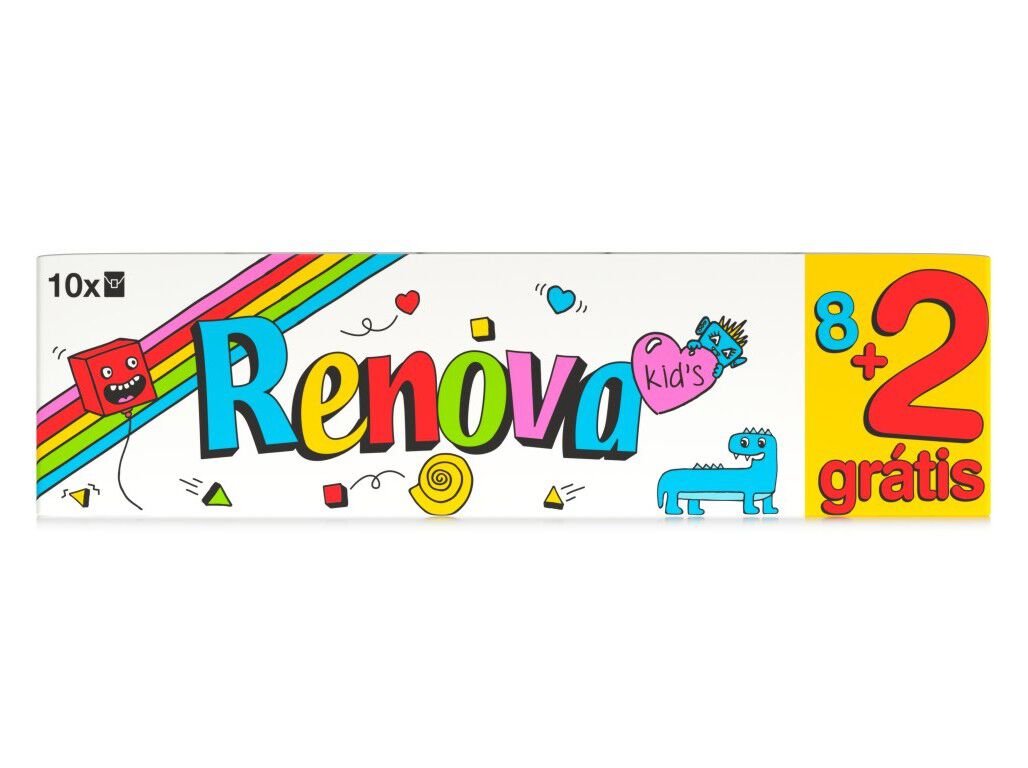 LEN&Ccedil;OS RENOVA DE PAPEL KID'S 8UN MAIS 2 GR&Aacute;TIS BRANCO