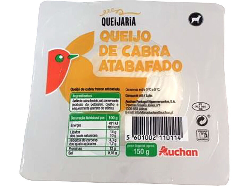 QUEIJO FRESCO DE CABRA AUCHAN ATABAFADO 150G image number 0
