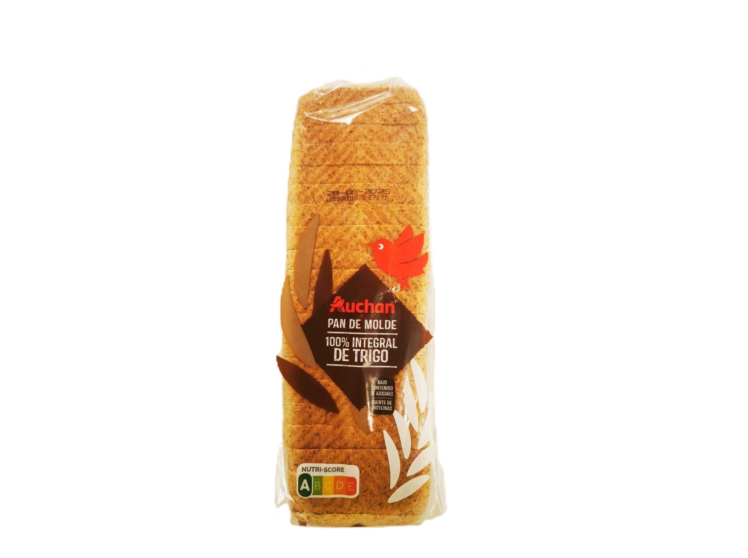 P&Atilde;O DE FORMA AUCHAN TRIGO INTEGRAL 600 G