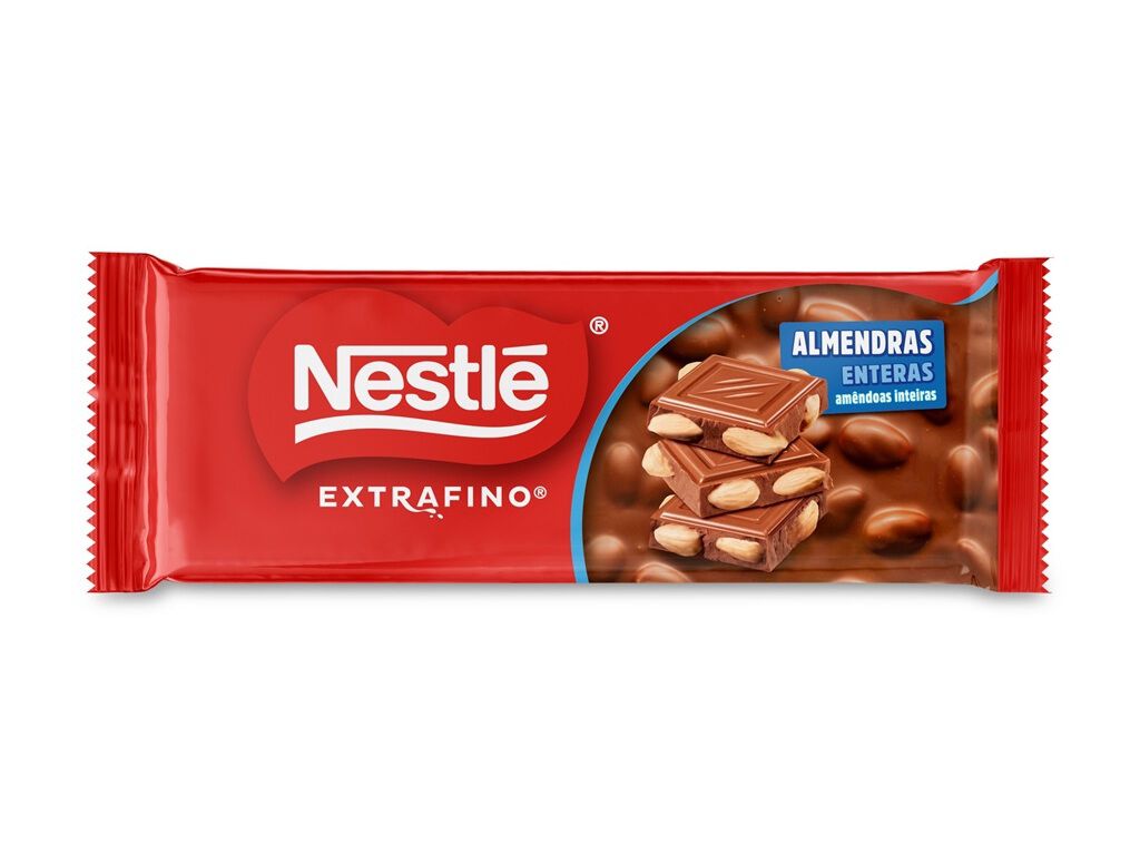TABLETE CHOCOLATE EXTRAFINO AM&Ecirc;NDOAS INTEIRAS 100G image number 1