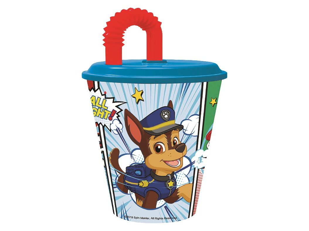 COPO COM TAMPA DISNEY PATRULHA PATA E PALHINHA 430ML image number 0