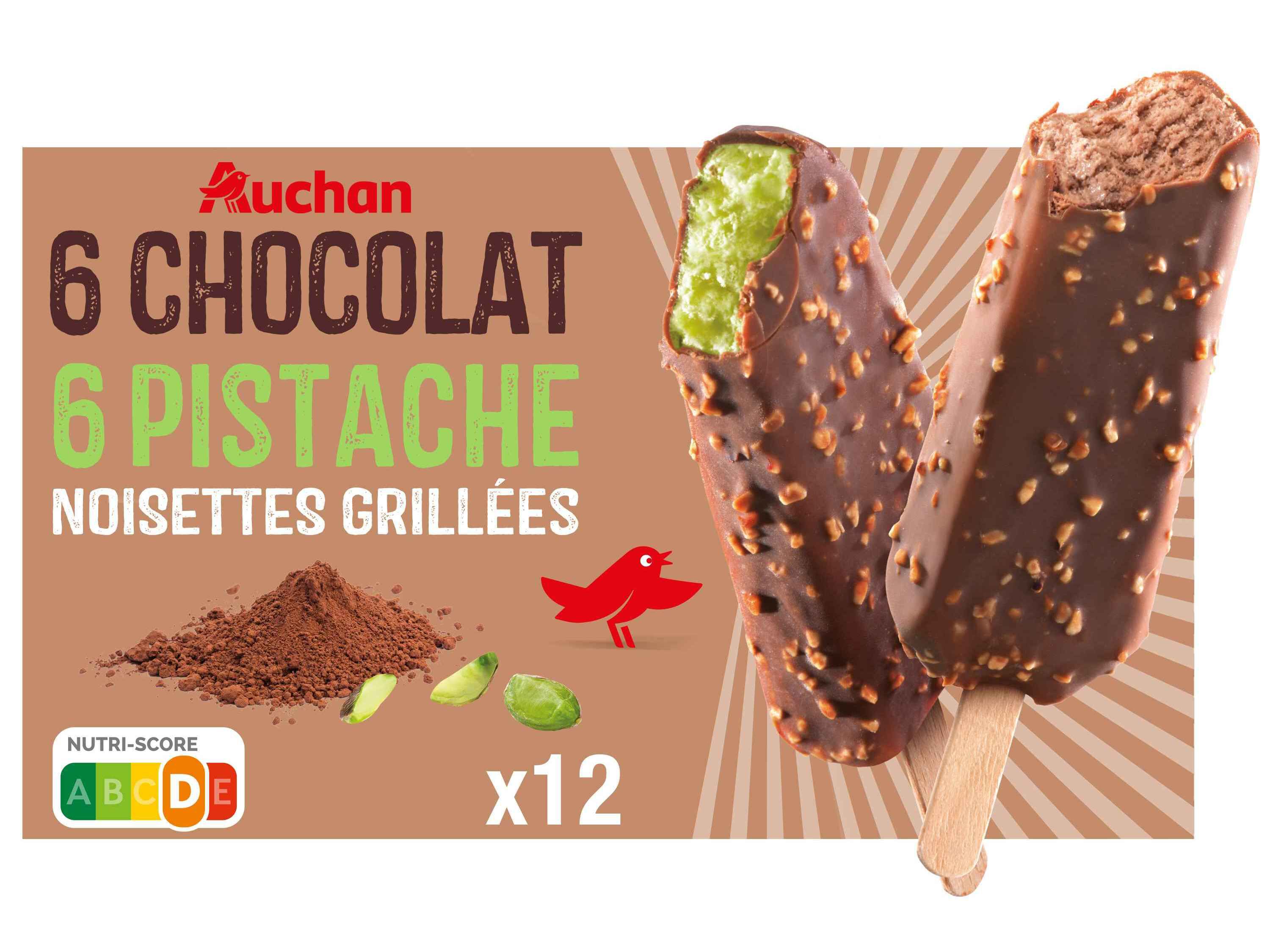 GELADO PALITO AUCHAN CHOCOLATE PISTACHIO 12X60ML image number 0