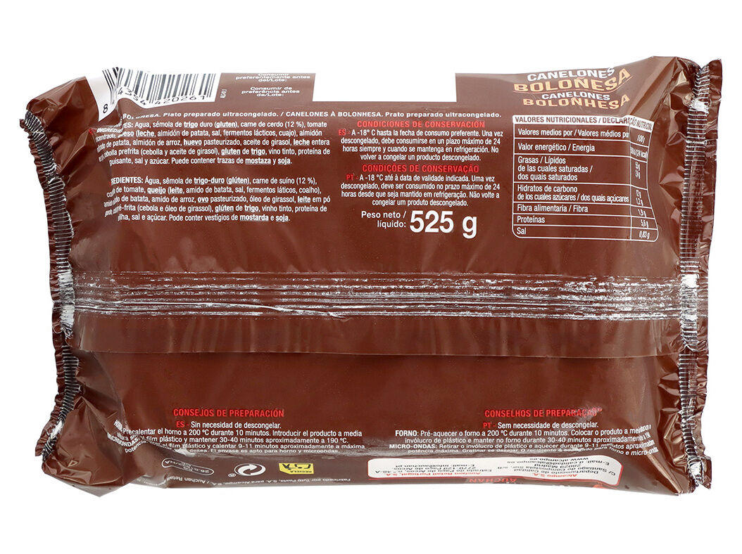 CANELONES &Agrave; BOLONHESA AUCHAN 525G image number 1