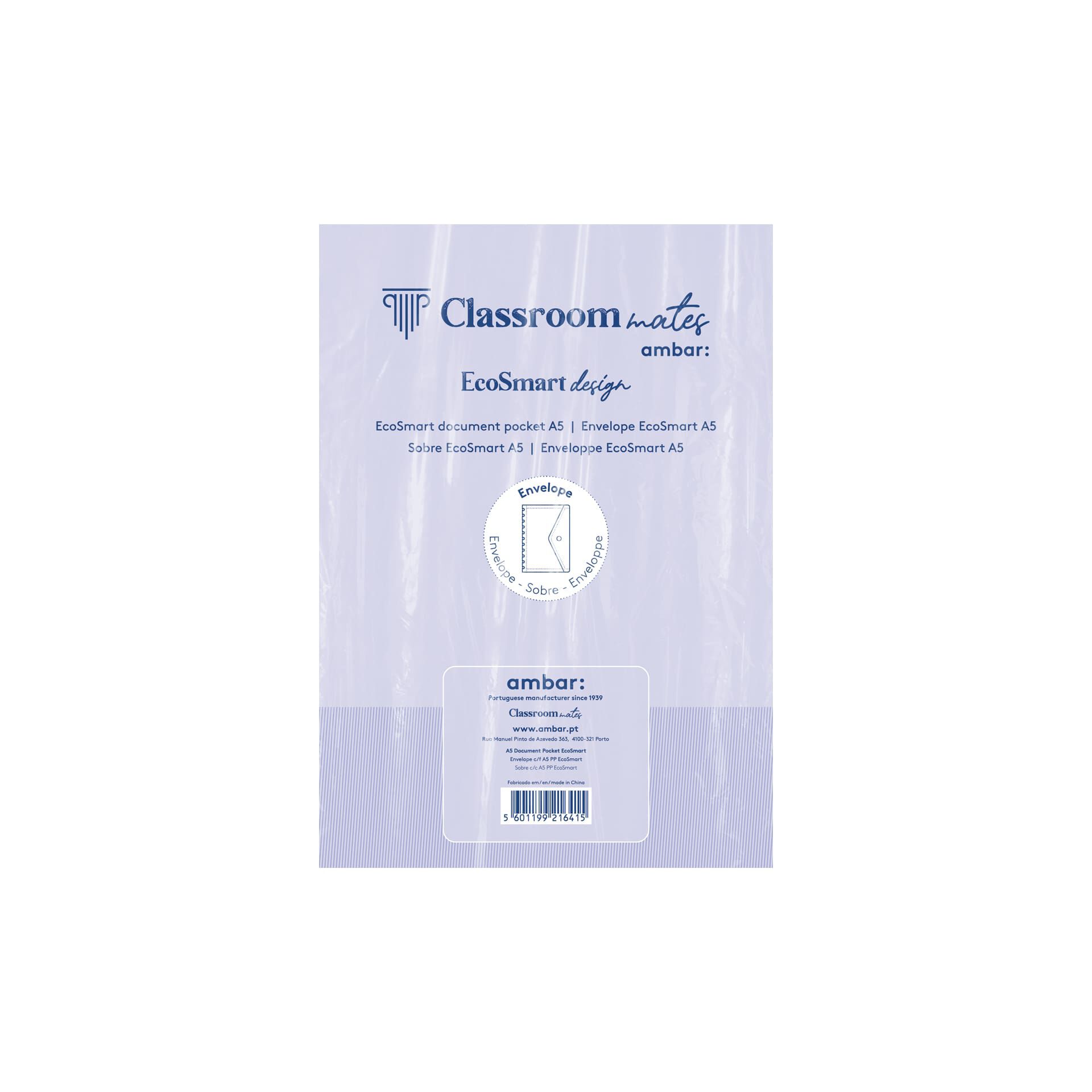 ENVELOPE PARA CADERNO ECOSMART AMBAR COM FECHO A5 image number 0