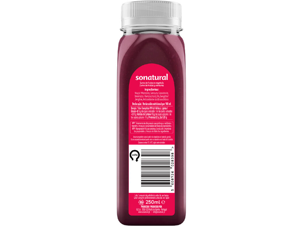 SUMO SONATURAL BETERRABA 250ML (SDR) image number 1