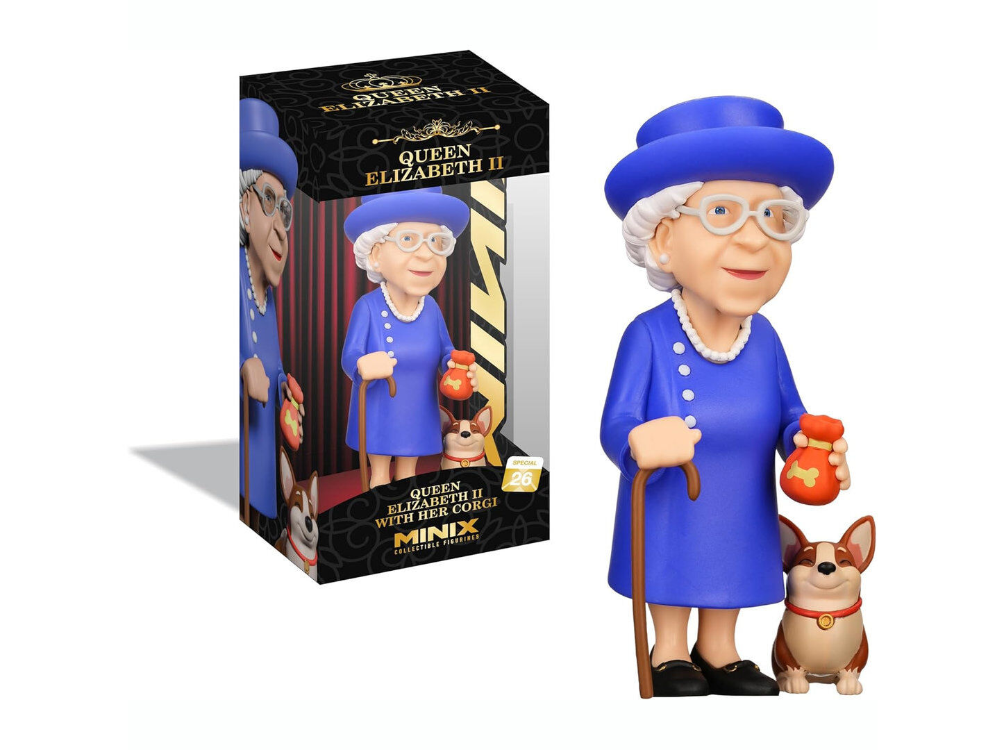 FIGURA MINIX FIG - QUEEN ELIZABETH W/CORGI
