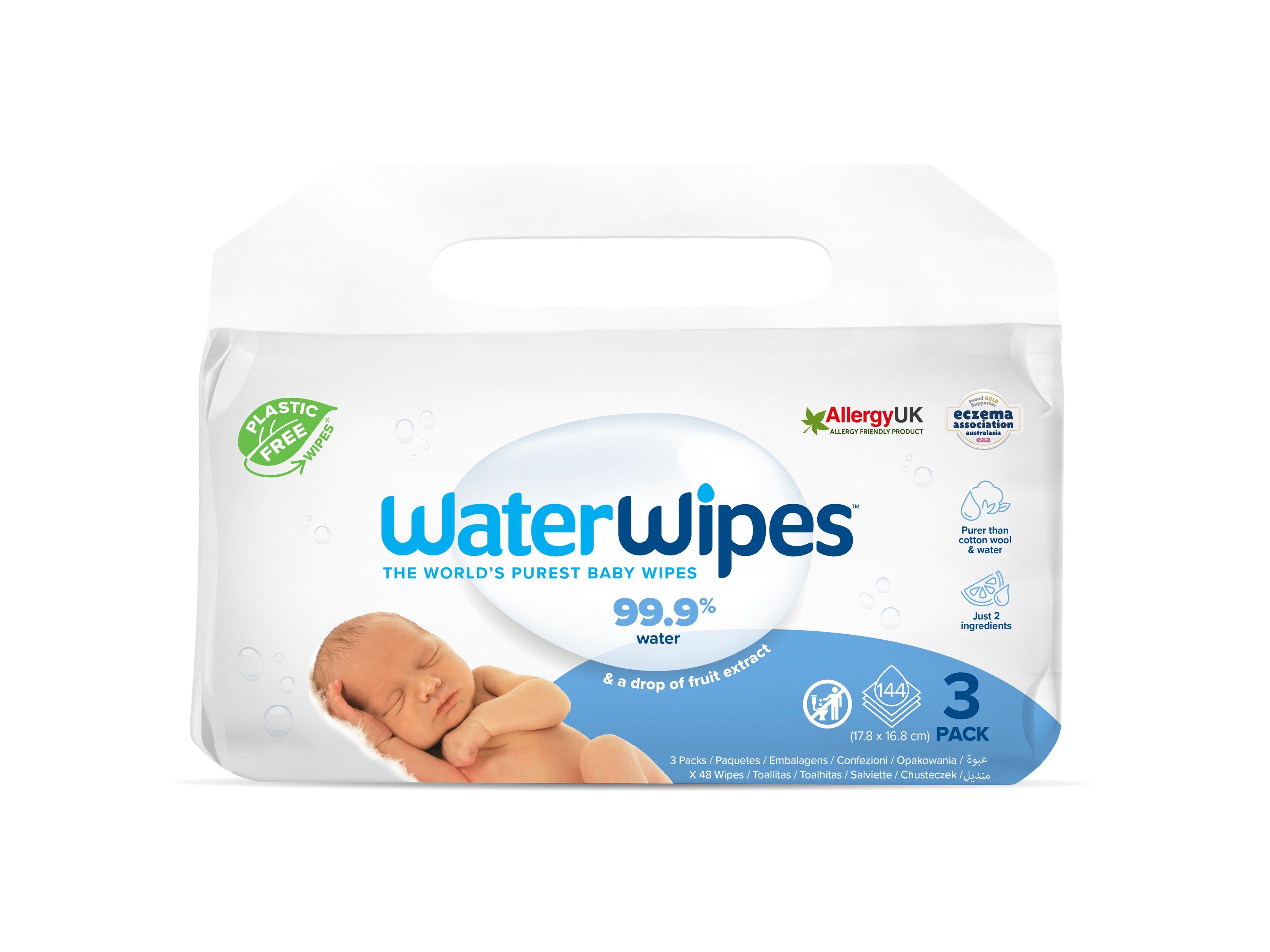 TOALHITAS WATERWIPES BIODEGRAD&Aacute;VEIS 3X48 UNID