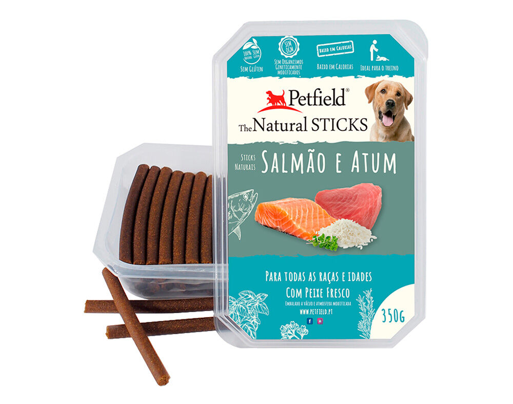 SNACK NATURAL C&Atilde;O PETFIELD SALM&Atilde;O E ATUM 350G image number 0