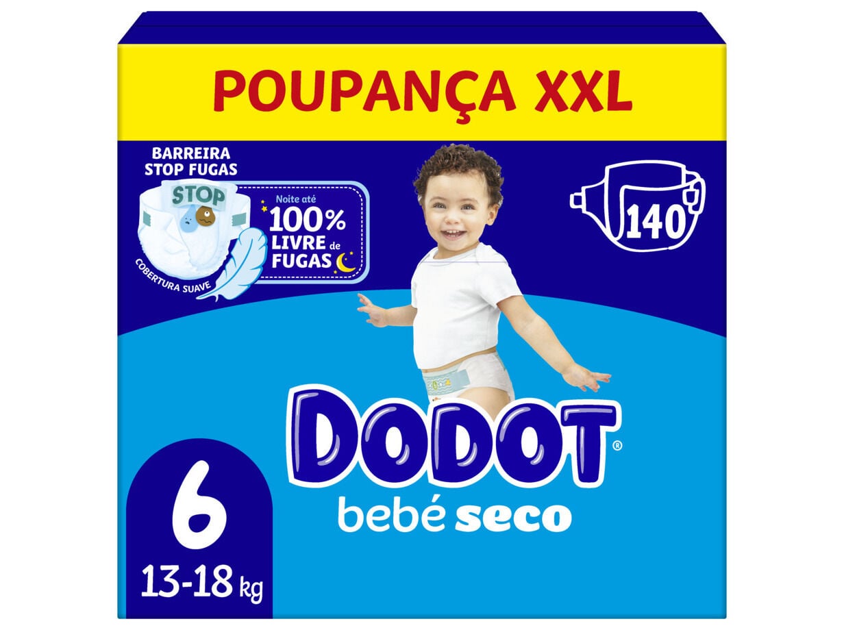 FRALDAS DODOT BEB&Eacute; SECO T6 13-18KG 140UN BOX XXL image number 0