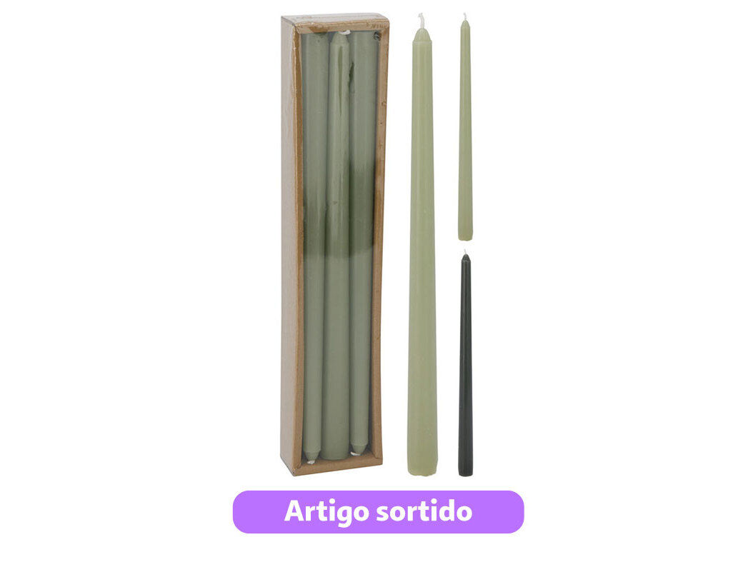 CONJUNTO DE 6 VELAS 21X21X30CM CORES SORTIDAS image number 0