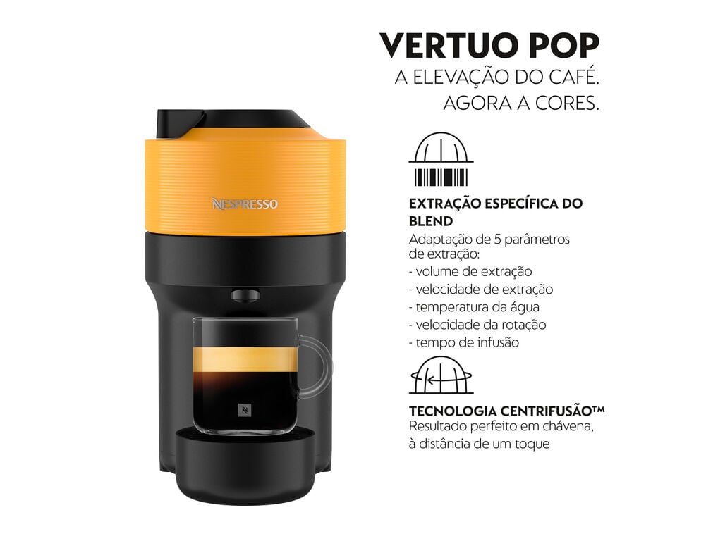 M&Aacute;QUINA DE CAF&Eacute; NESPRESSO DE'LONGHI VERTUO POP ENV90.Y AMARELA image number 1