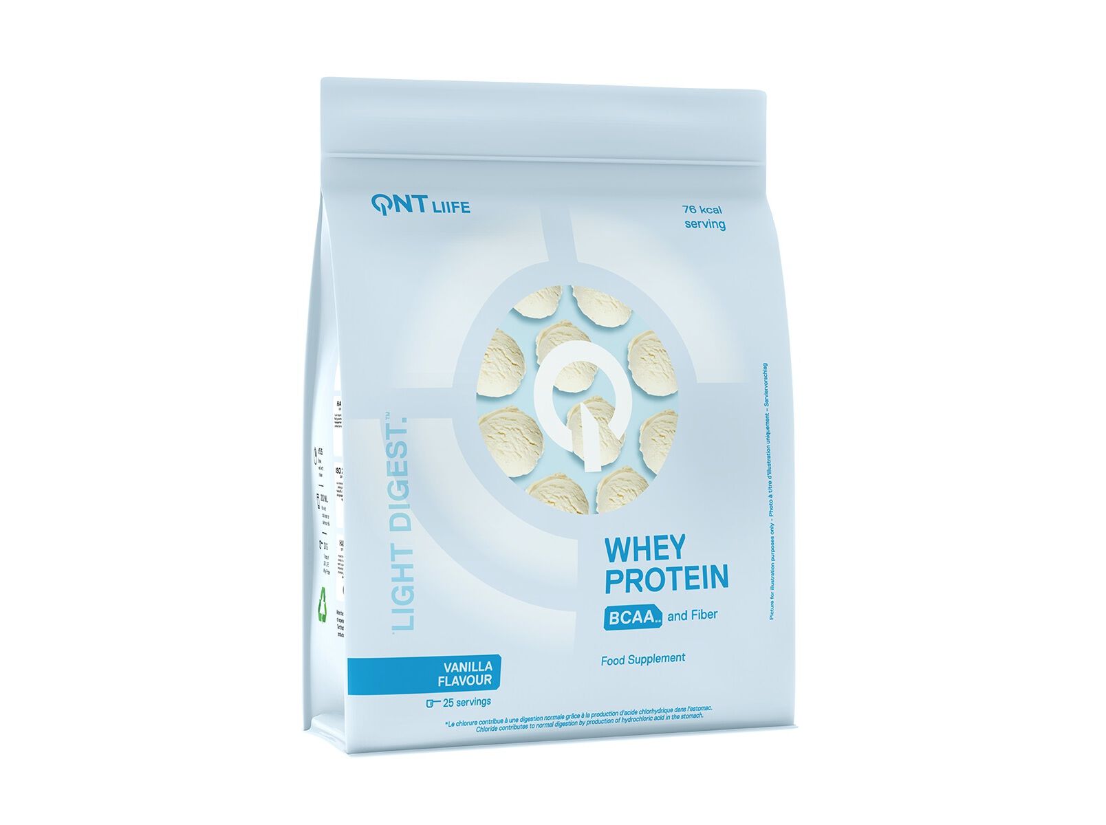 PROTEINA WHEY QNT BAUNILHA LIGHT DIGEST 500G image number 0