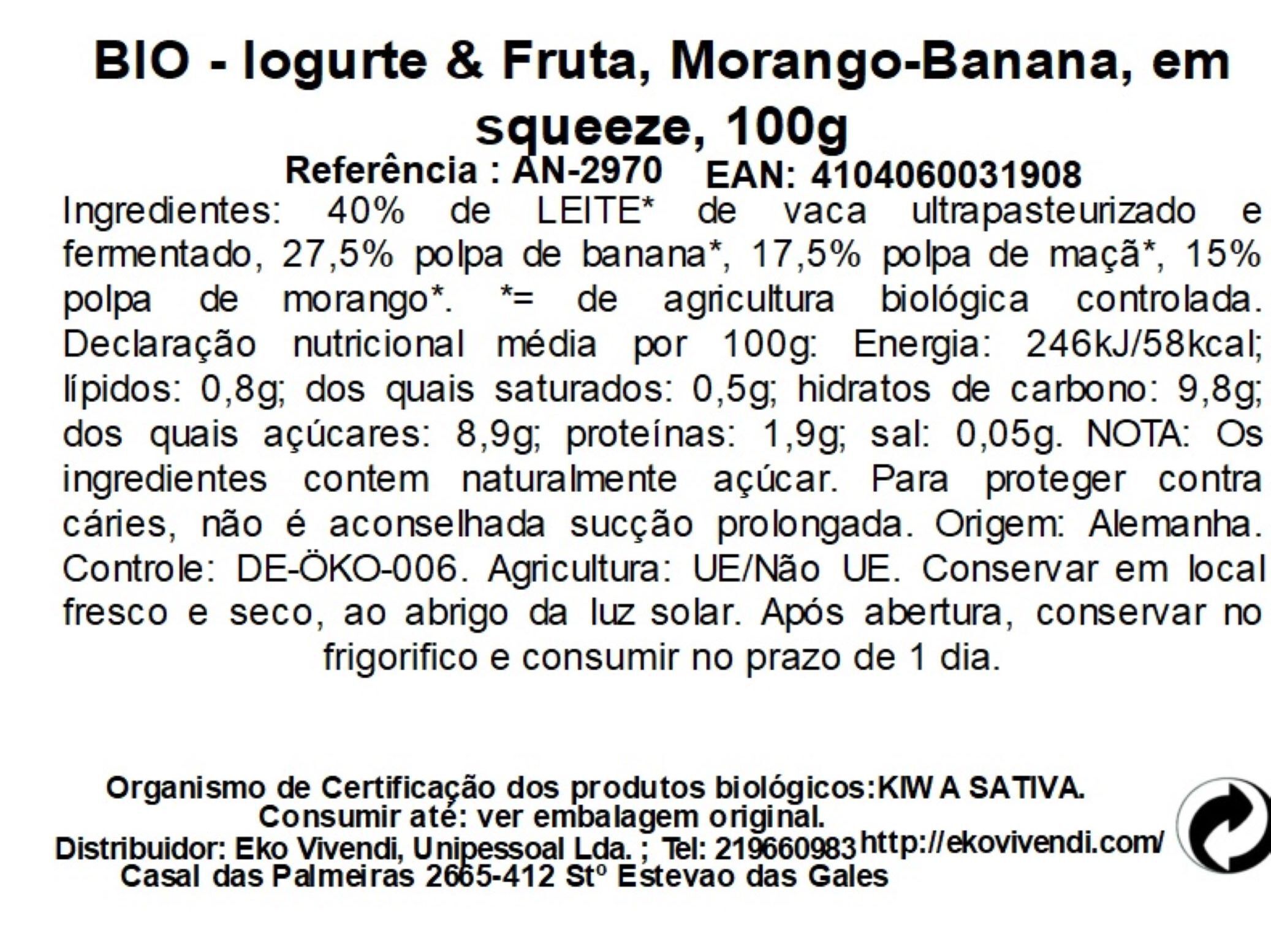 IOGURTE INFANTIL ANDECHSER MORANGO E BANANA 100G image number 1