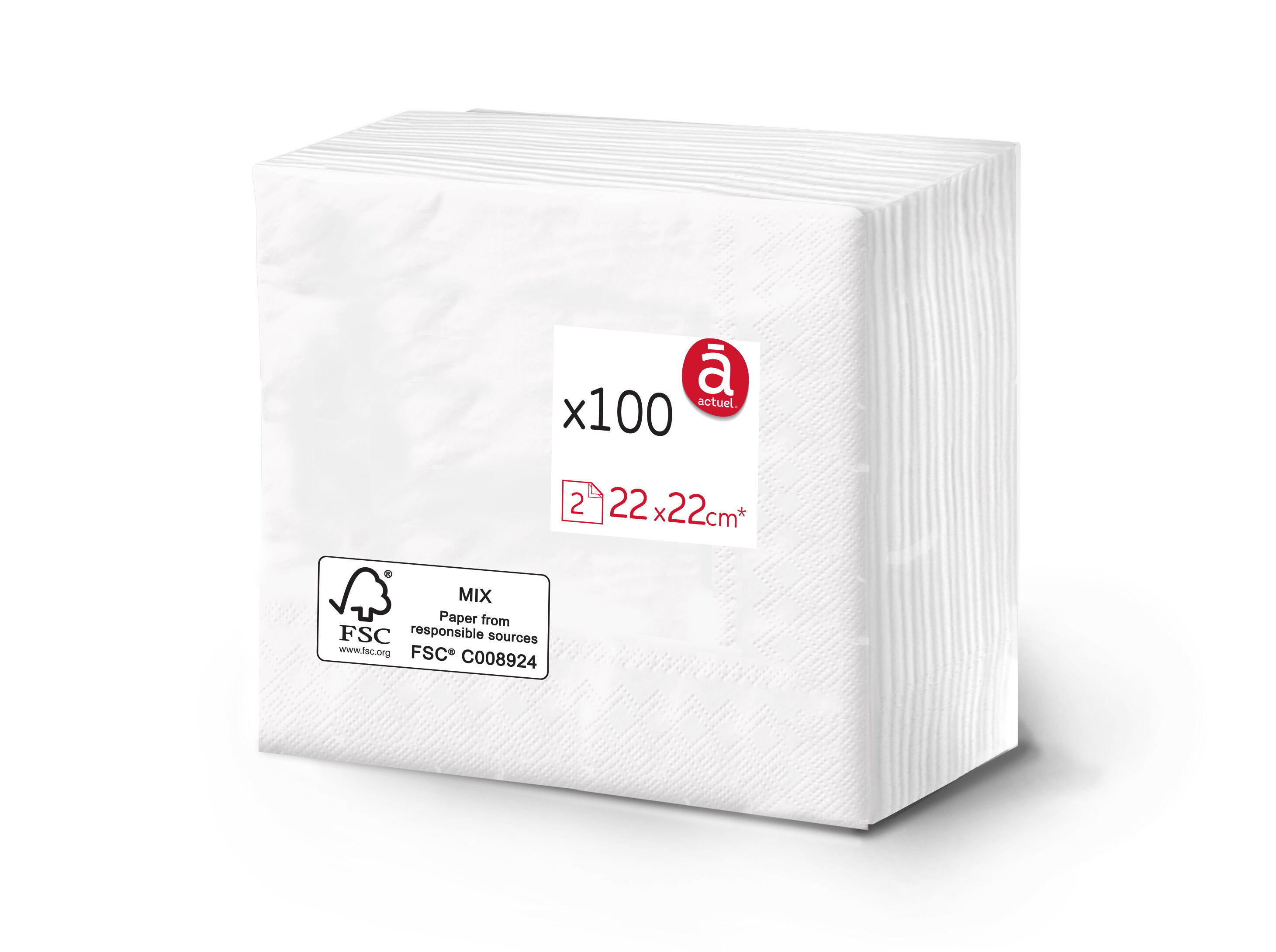 GUARDANAPOS ACTUEL FOLHA DUPLA 22X22CM 100 UNIDADES