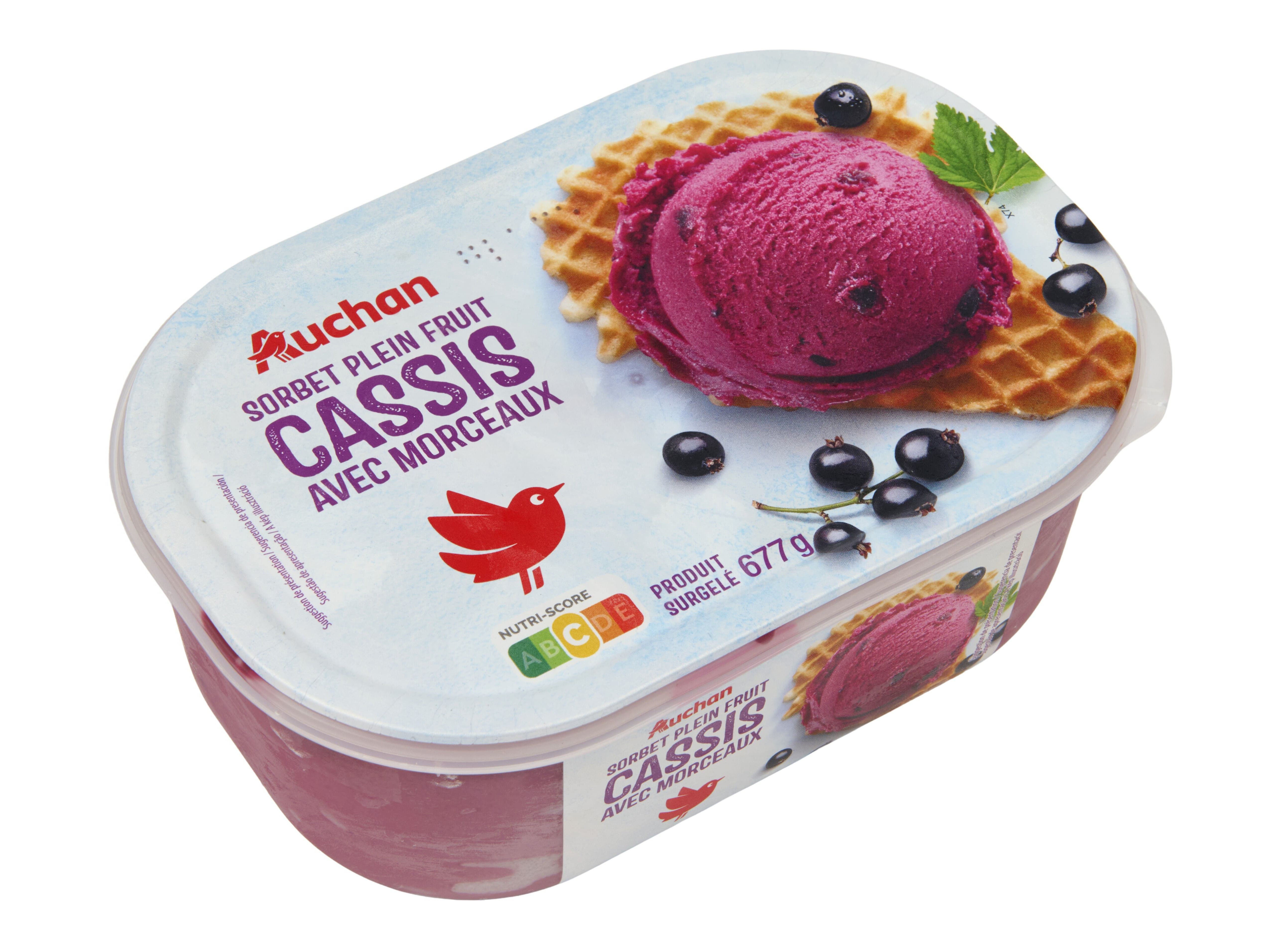 SORBET AUCHAN GROSELHA-NEGRA COM PEDA&Ccedil;OS 1L image number 1