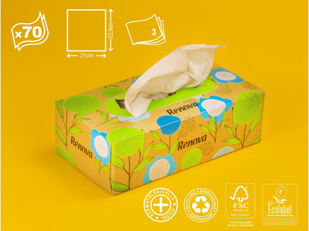 LEN&Ccedil;OS RENOVA FACIAIS 100% RECICLADO 70UN image number 2