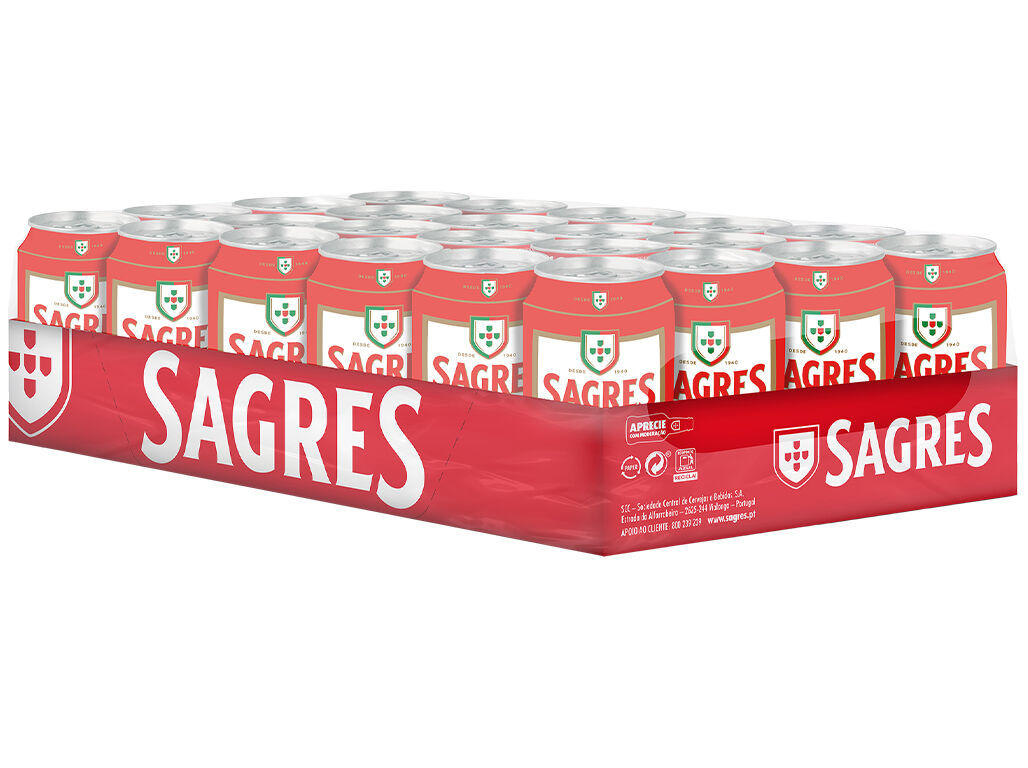 CERVEJA BRANCA SAGRES BRANCA LATA 24X0.33L (SDR) image number 1