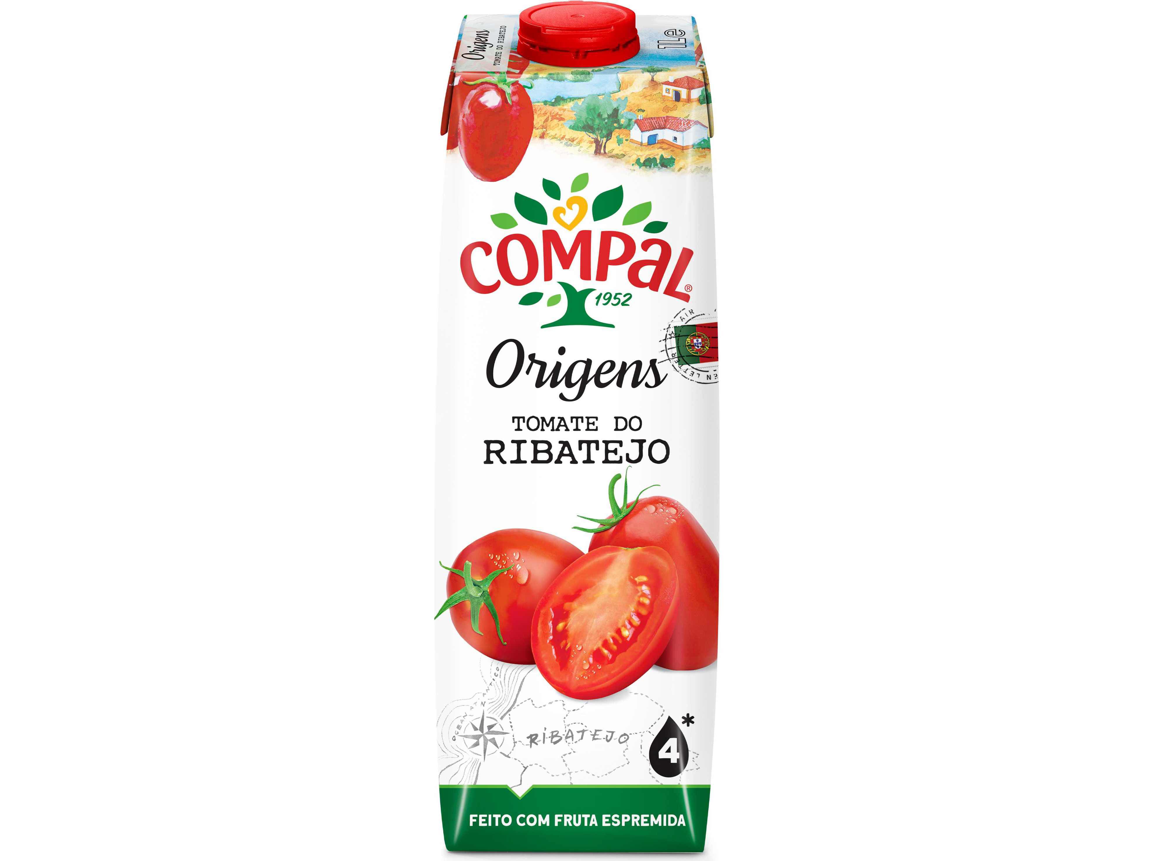 SUMO COMPAL ORIGENS TOMATE RIBATEJO 1L image number 0