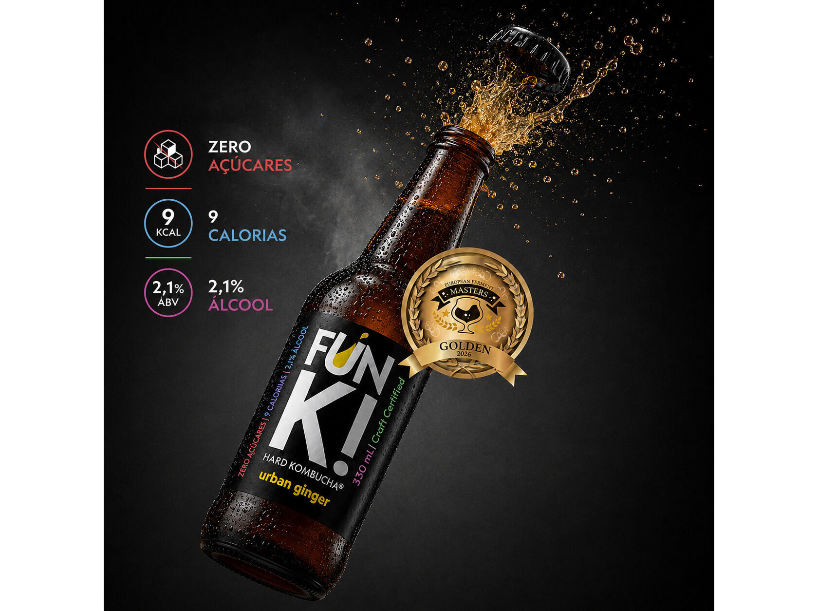 KOMBUCHA BIO FUN K! GINGER 330 ML image number 1