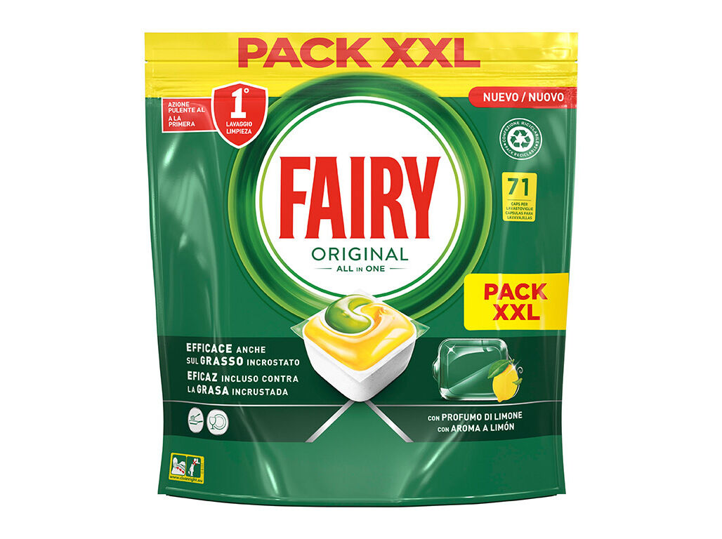 DETERGENTE LOI&Ccedil;A M&Aacute;QUINA FAIRY TUDO EM UM LIM&Atilde;O 71 PASTILHAS