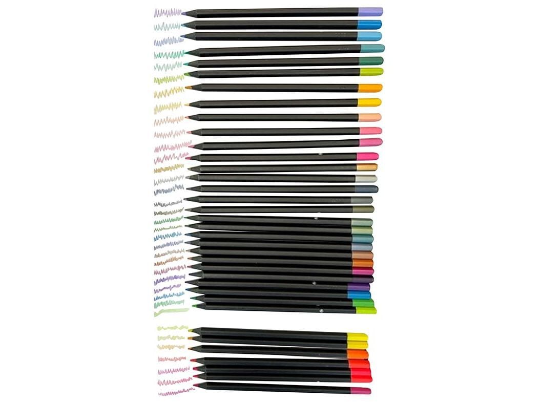 CONJUNTO DE 36 L&Aacute;PIS DE COR AUCHAN TONS PASTEL NEON E METAL image number 2