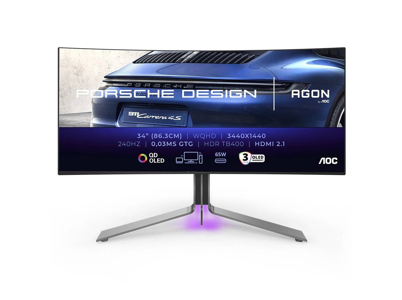 MONITOR CURVO AOC PORSCHE DESIGN QD-OLED (34" WQHD 21:9 240HZ )