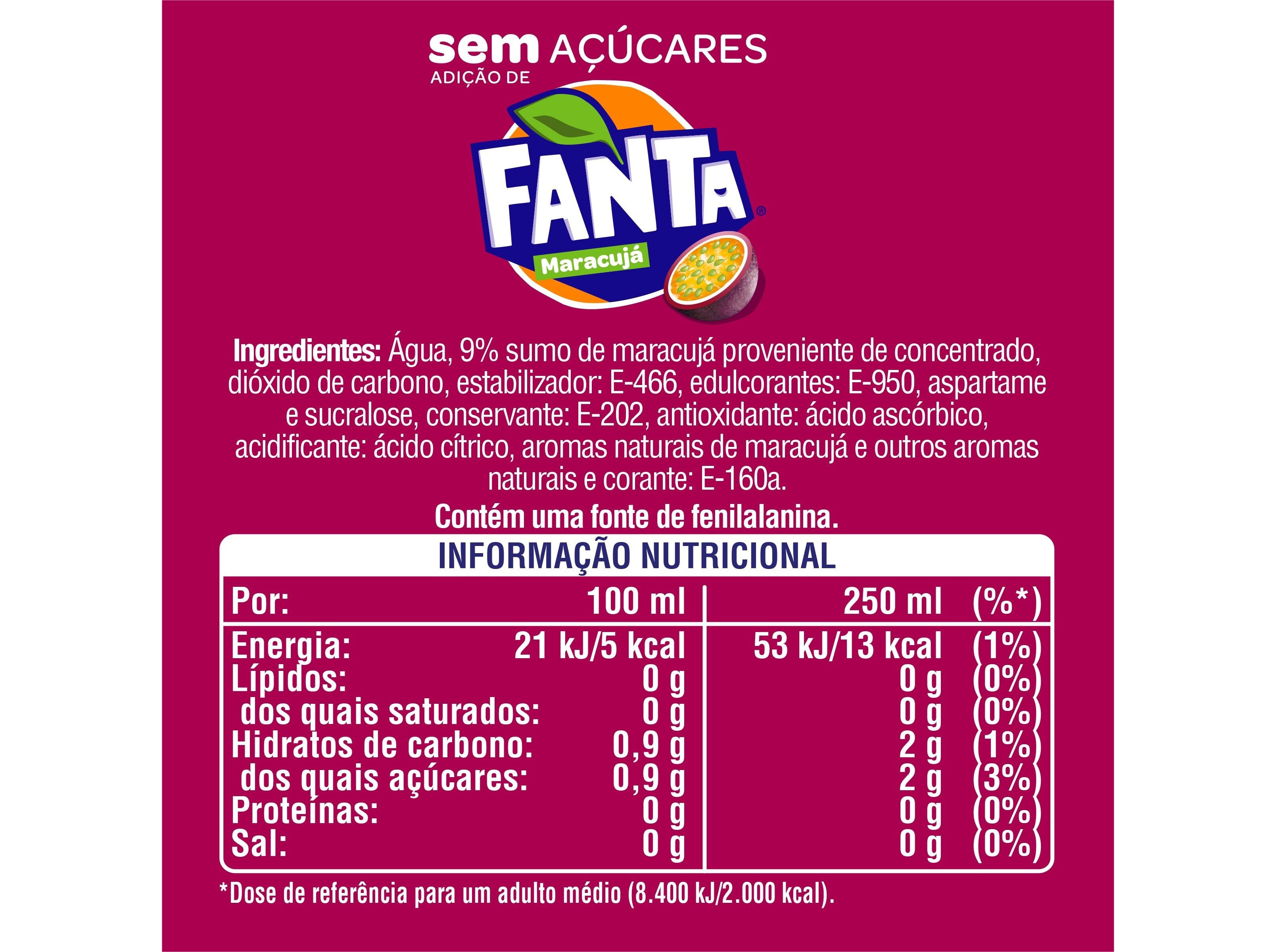 REFRIGERANTE C/G&Aacute;S FANTA ZERO MARACUJ&Aacute; 1.5L+0.5L GR&Aacute;TIS (SDR) image number 1