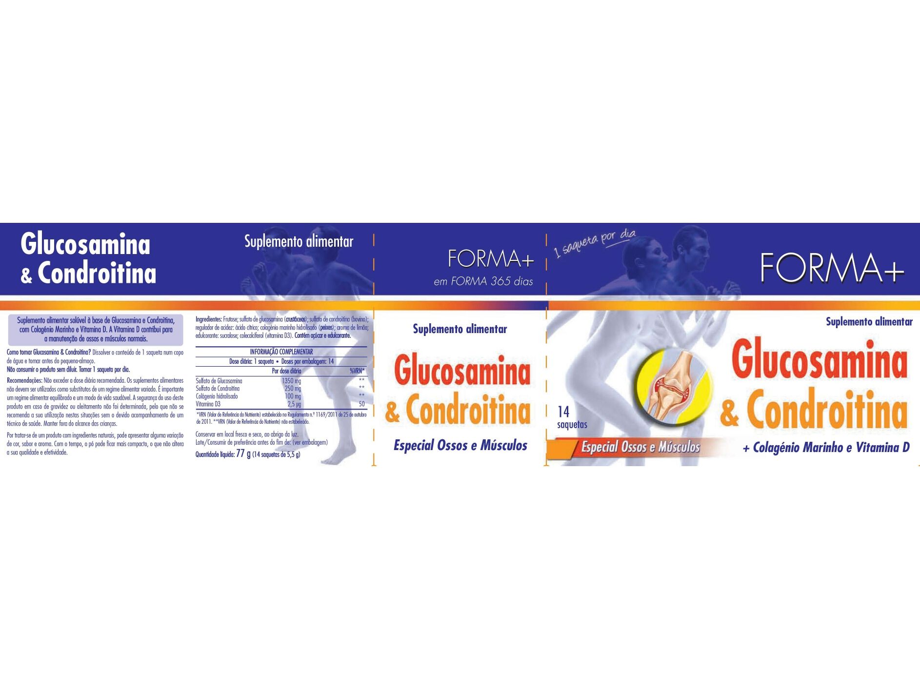 SUPLEMENTO FORMA+ GLUCOSAMINA & CONDROITINA 14 SAQ image number 1