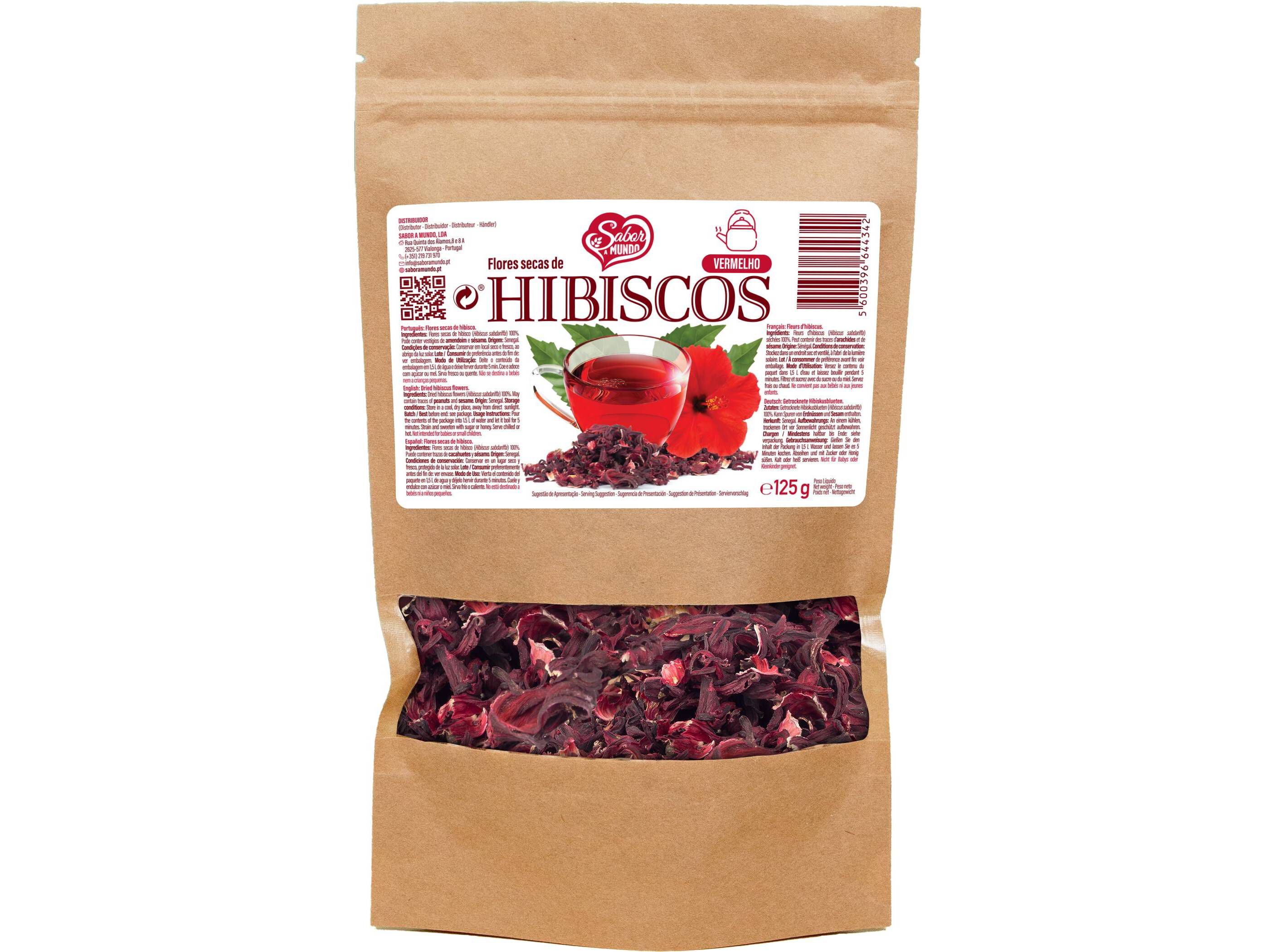 INFUS&Atilde;O SABOR A MUNDO FLOR DE HIBISCOS VERMELHO 125G image number 1