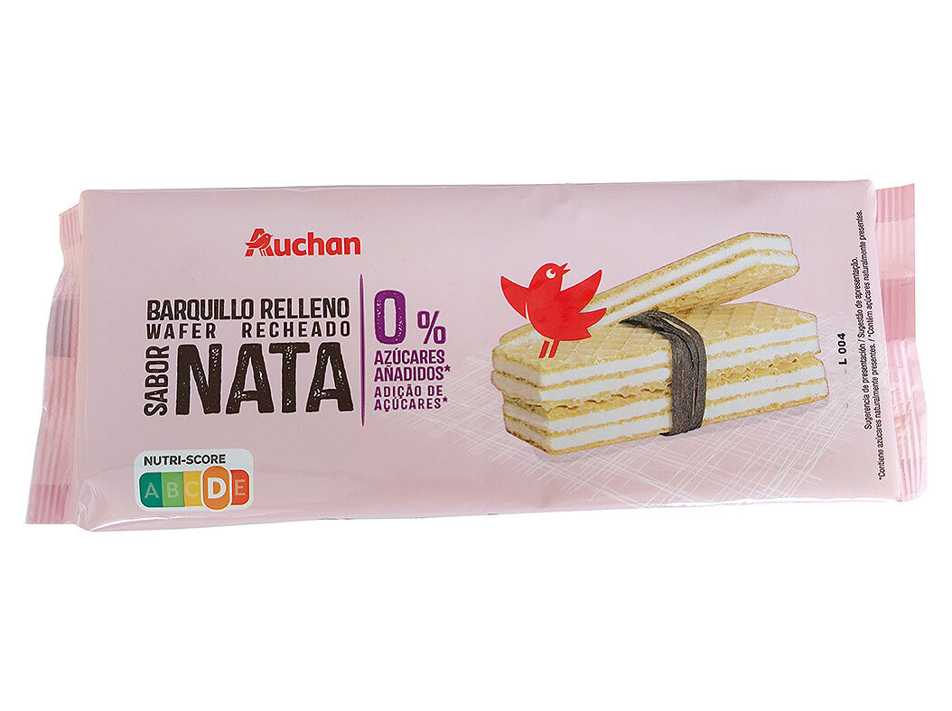 BOLACHA WAFER AUCHAN RECHEIO NATA 0%A&Ccedil;UCAR 200G image number 0