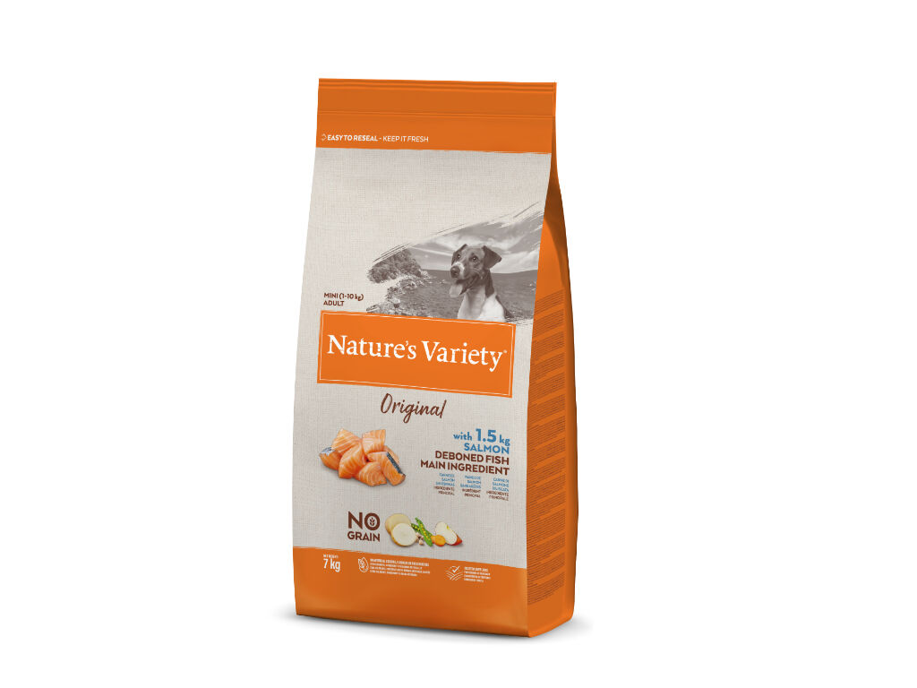 RA&Ccedil;&Atilde;O PARA C&Atilde;O MINI NATURE'S VARIETY SEM CEREAIS SALM&Atilde;O 7KG image number 1
