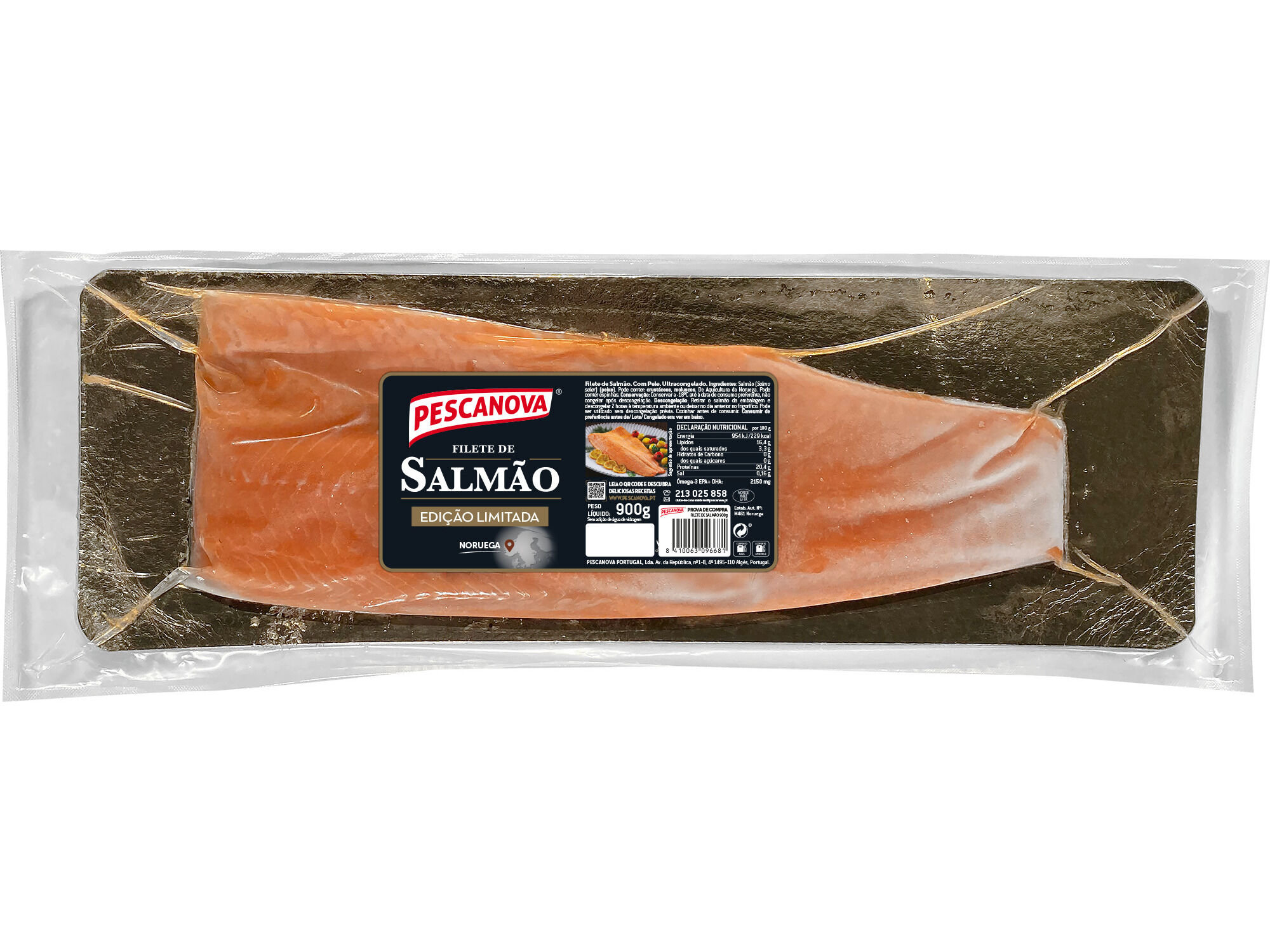 FILETES PESCANOVA SALM&Atilde;O DA NORUEGA COM PELE 900G image number 1