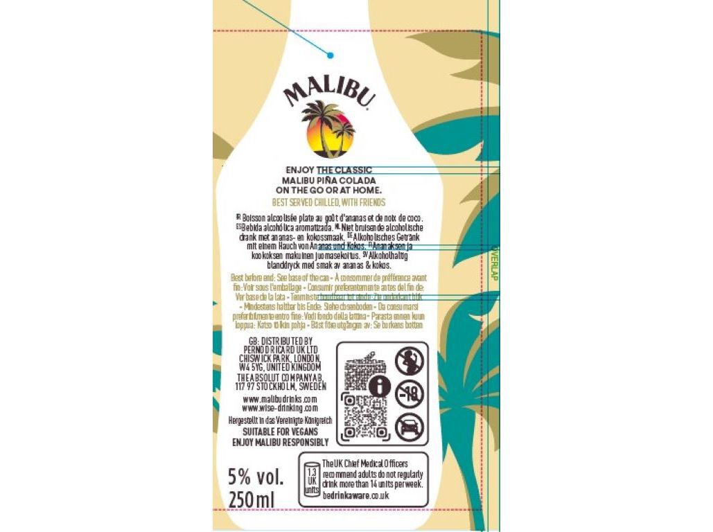 COCKTAIL MALIBU PINA COLADA 0.25L image number 1