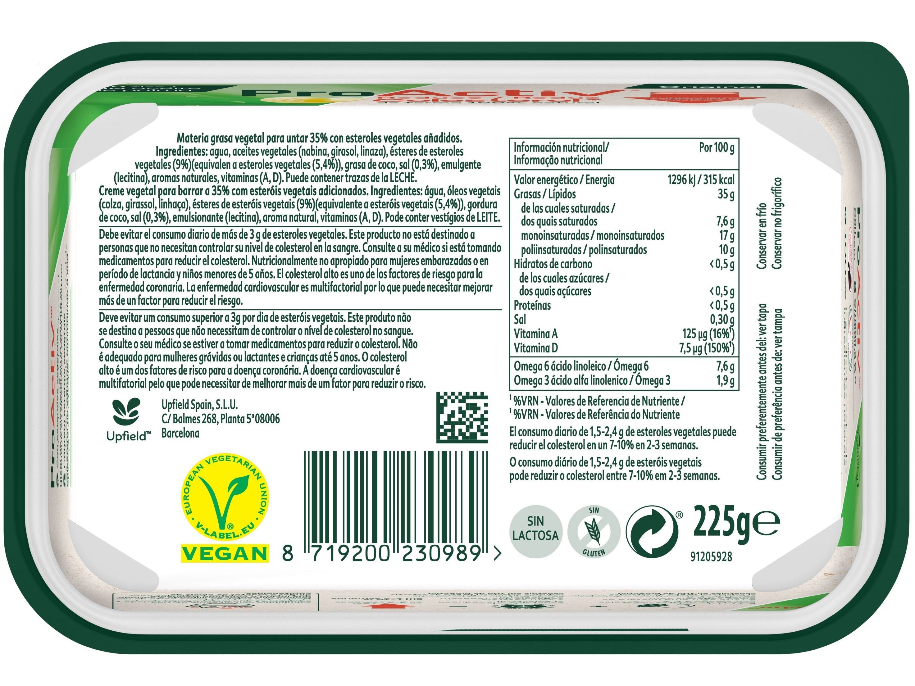 CREME BECEL VEGETAL PARA BARRAR PRO ACTIV 225G image number 1