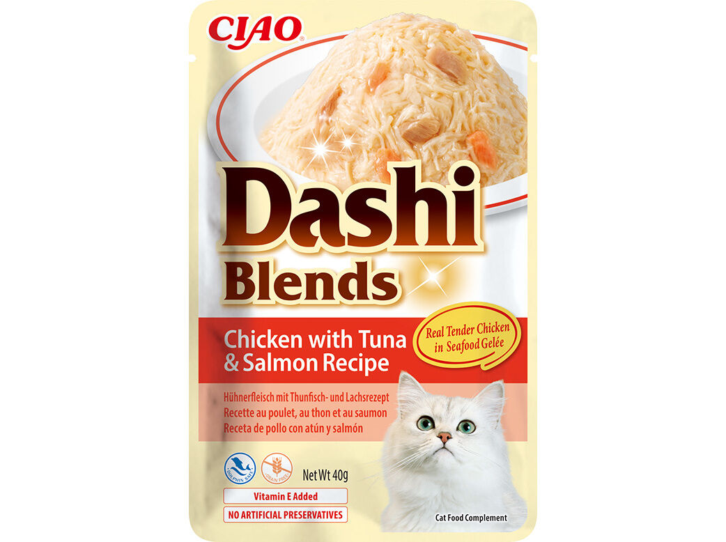 COMIDA H&Uacute;MIDA GATO CIAO BLENDS FRANGO/ATUM/SALM&Atilde;O 40G image number 0