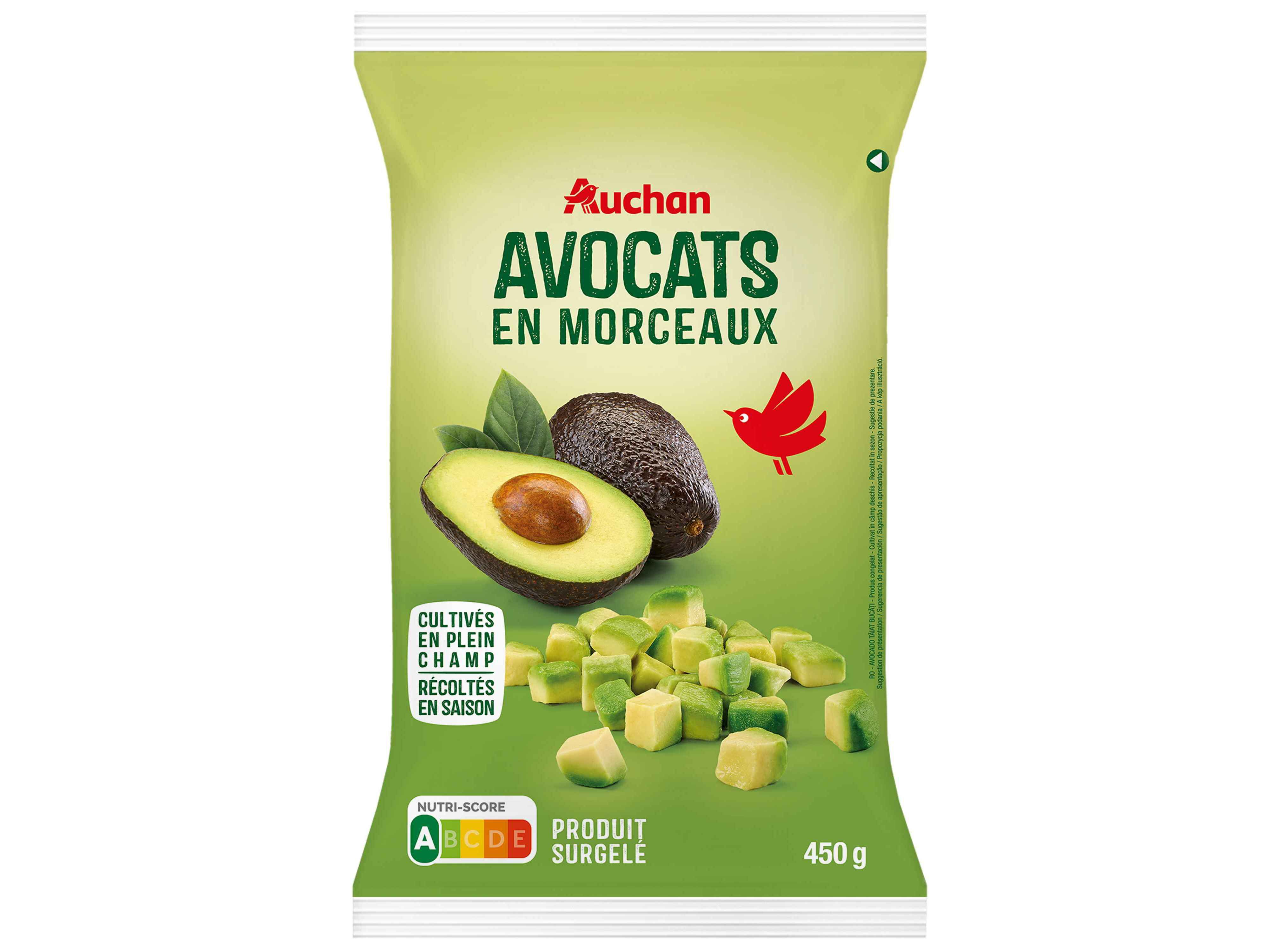 ABACATE AUCHAN EM PEDA&Ccedil;OS 450G