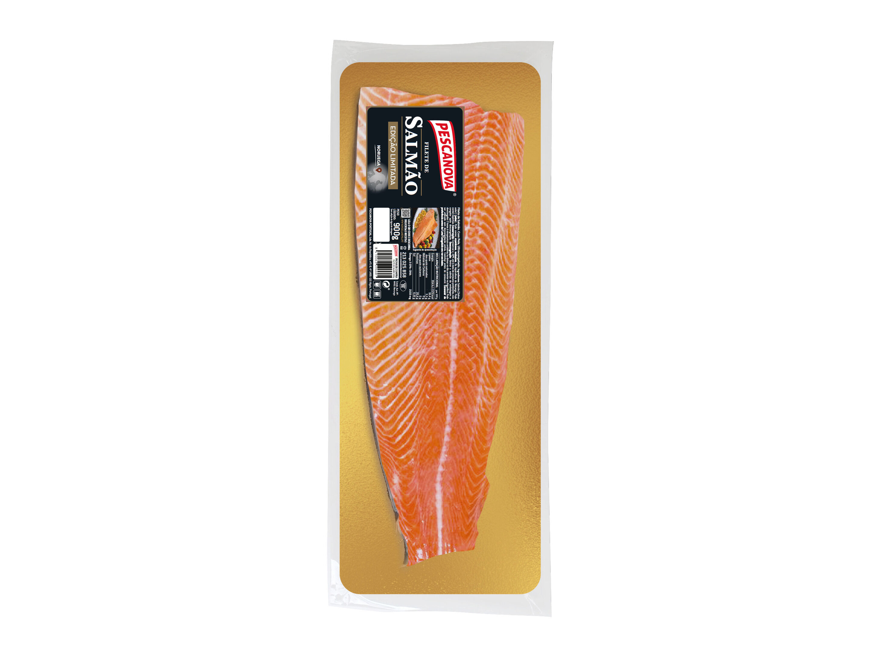 FILETES PESCANOVA SALM&Atilde;O DA NORUEGA COM PELE 900G