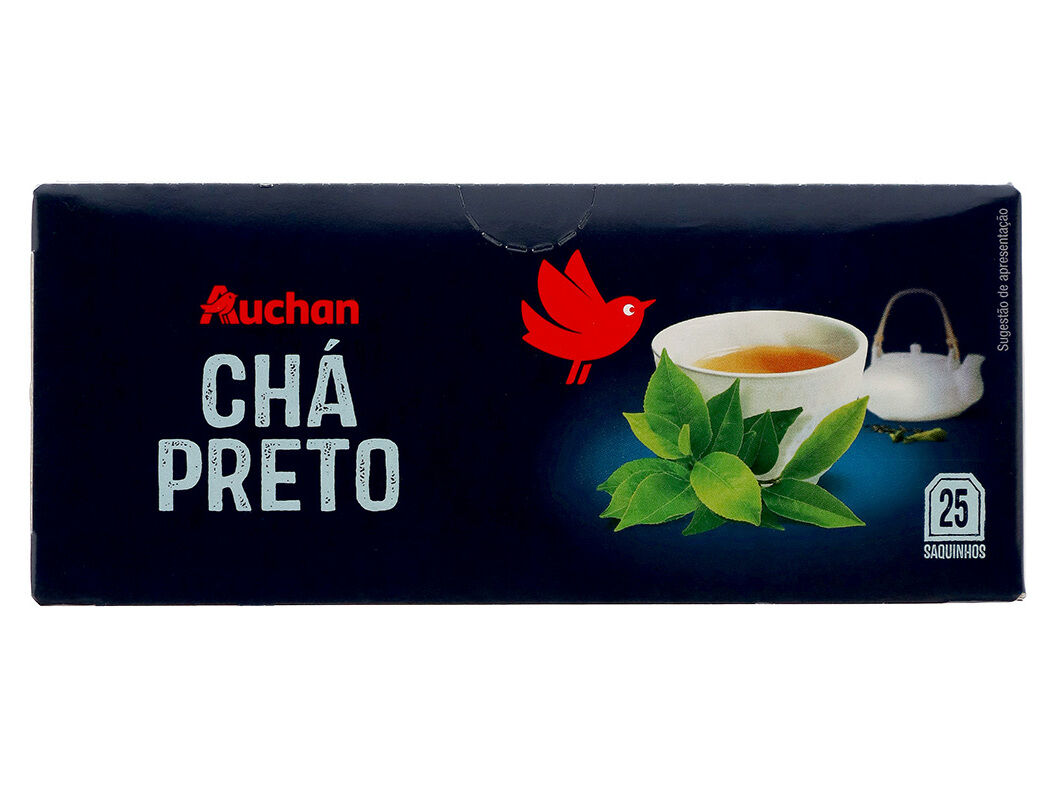 CH&Aacute; PRETO AUCHAN 25 SAQUETAS