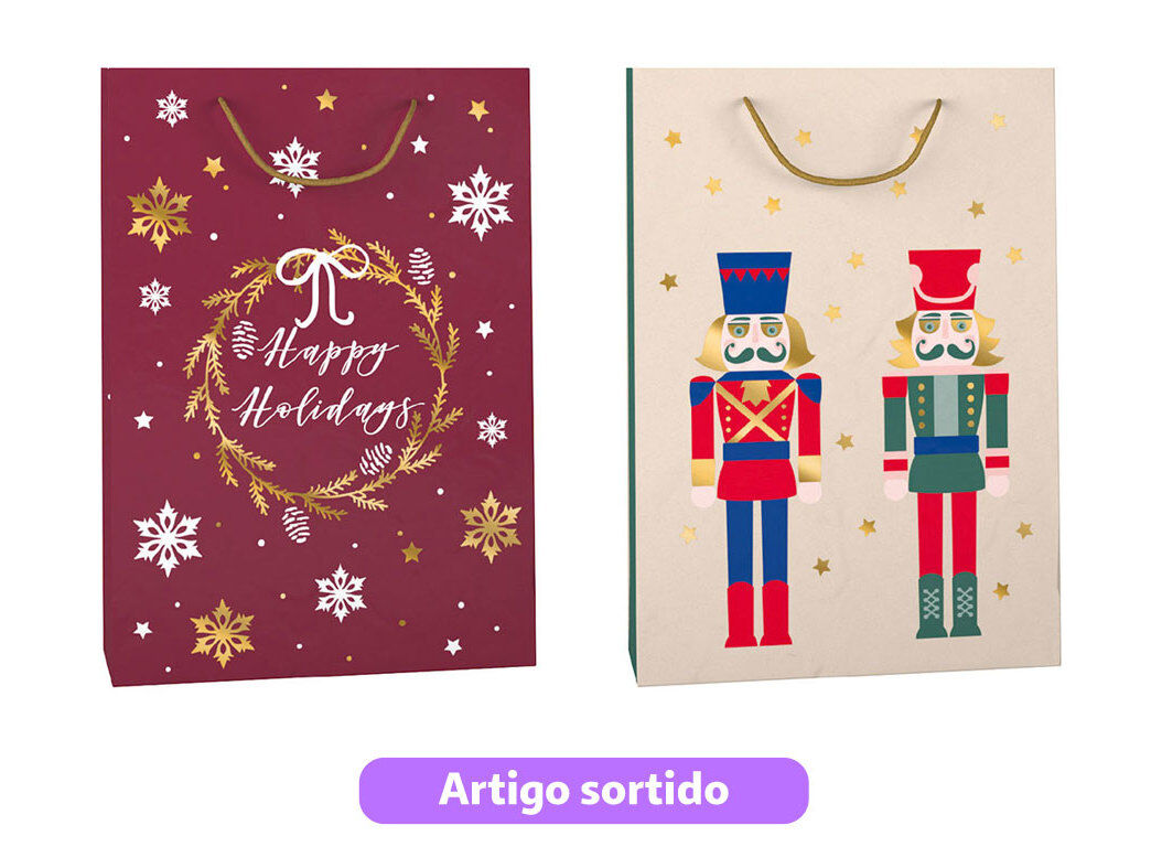 SACO PRESENTE AUCHAN TAMANHO L 32X45X10CM MODELOS SORTIDOS image number 0