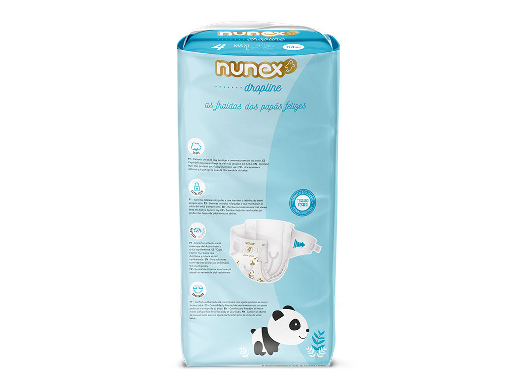 FRALDA NUNEX DROPLINE T4 9-15KG 64UN image number 1